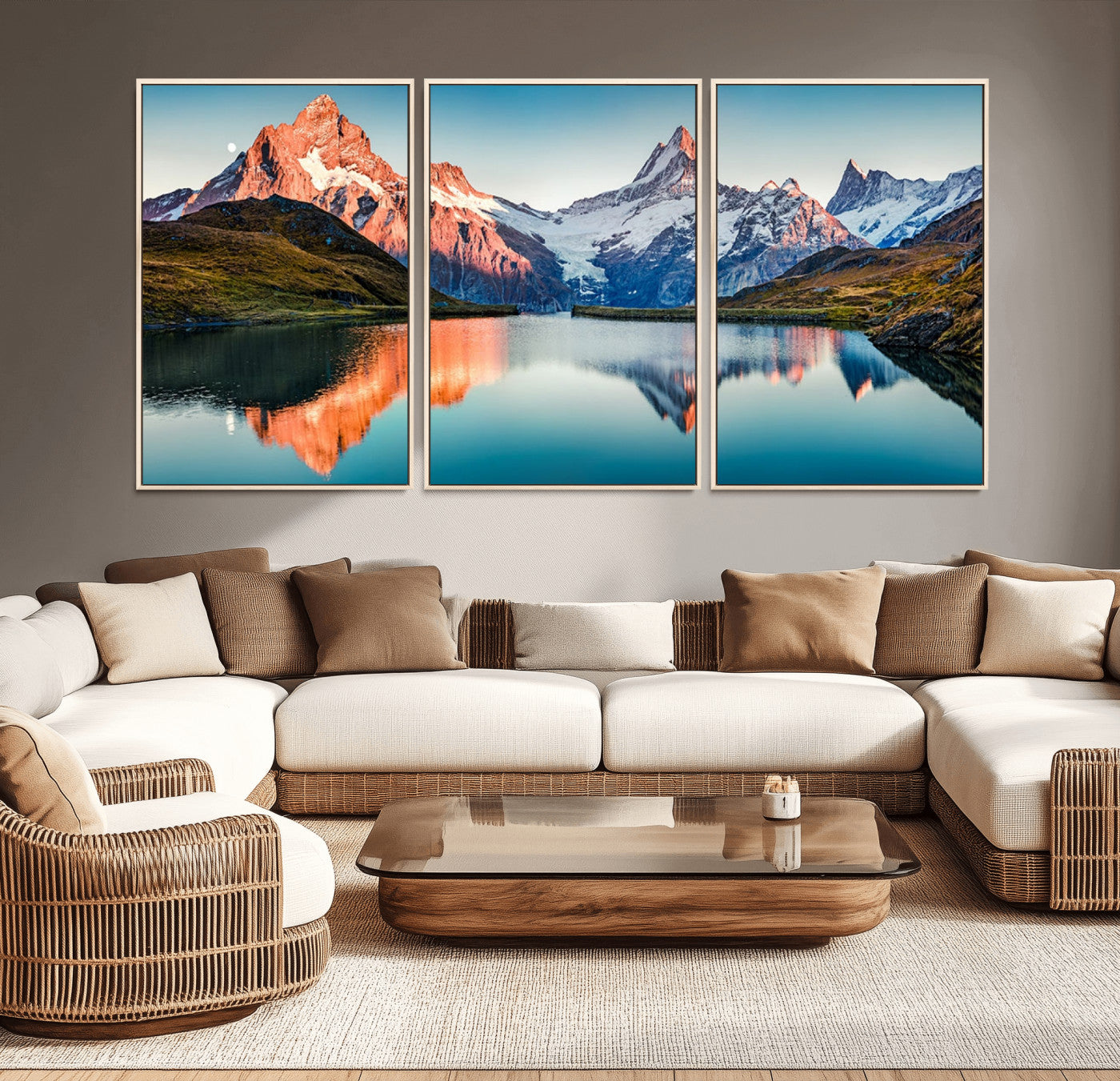 88453-MGV-CV-36X24-Landscape Mountain and Lake View Wall Art Canvas Print