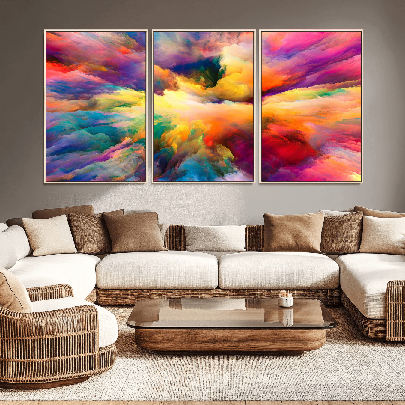 61038-MGV-CV-36X24-Blazing Vibrant Colors Cloud Wall Art Canvas Print