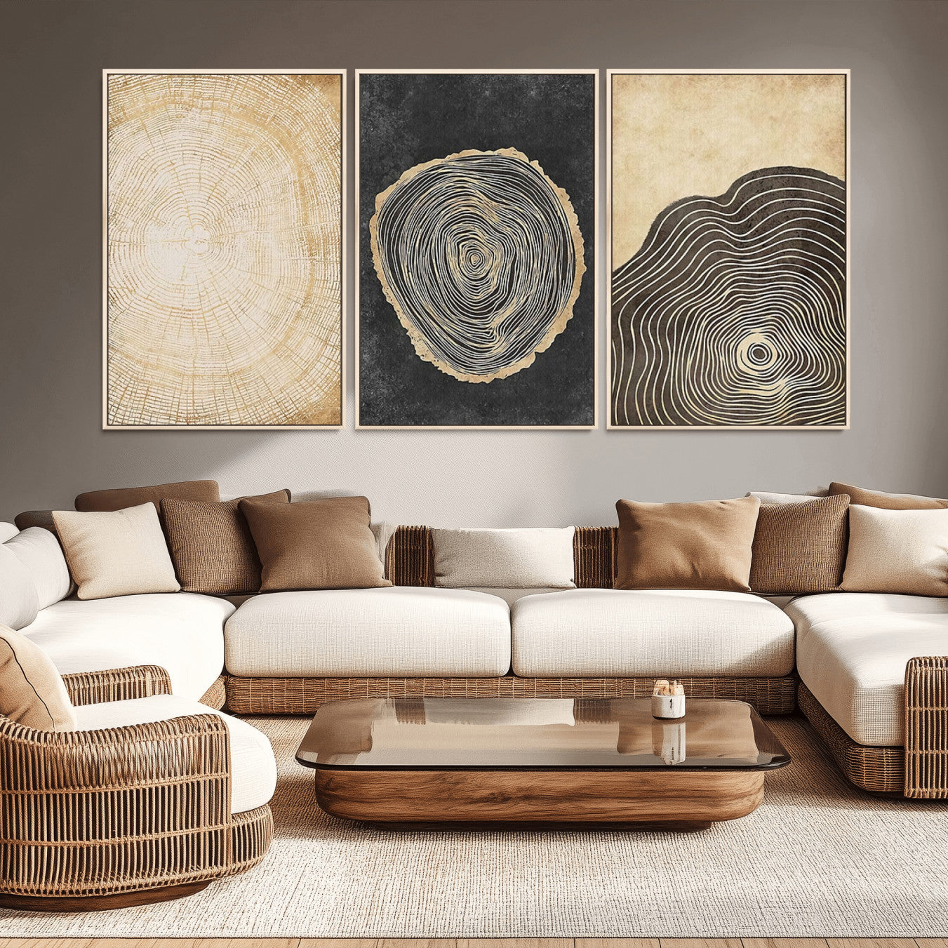 -Tree Rings Canvas Wall Art Print – Minimalist Natural History in Modern Decor - Minimalist Boho Wall