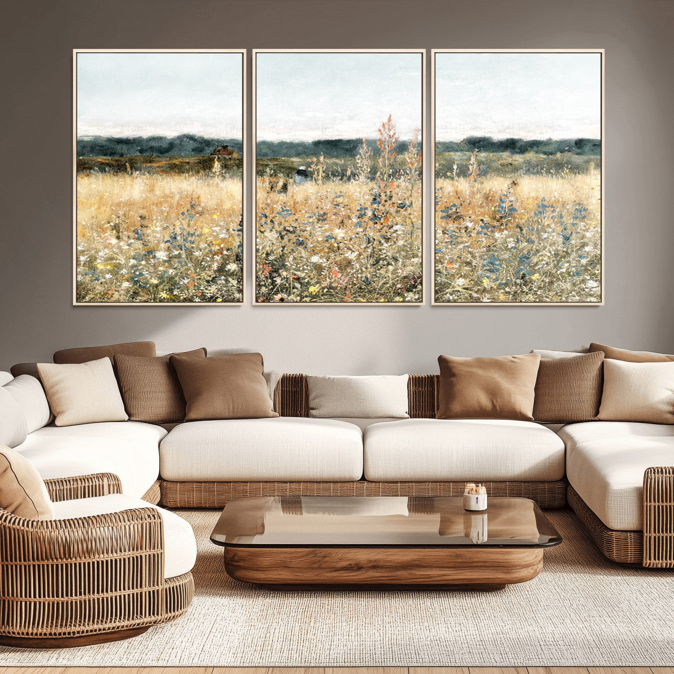 98941-MGV-CV-36X24-Wildflower Field Wall Art Canvas | Nature-Inspired Landscape Canvas Print for Living Room or Office