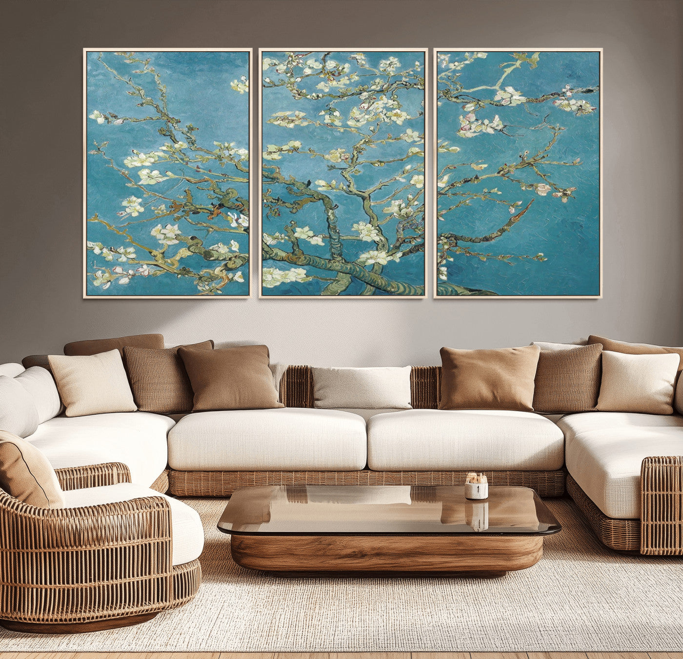 65607-MGV-CV-36X24-Vincent Van Gogh's Almond Blossom Abstract Wall Art Canvas, Van Gogh Almond Blossom Canvas Print