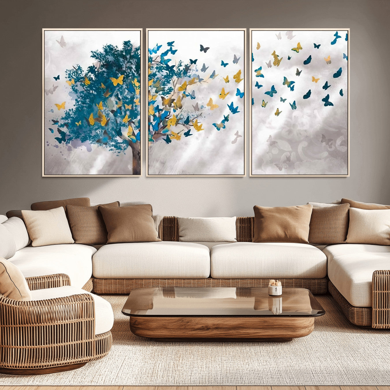 37564-MGV-CV-36X24-Tree Butterfly Abstract Tree and Butterfly Wall Art Canvas Print