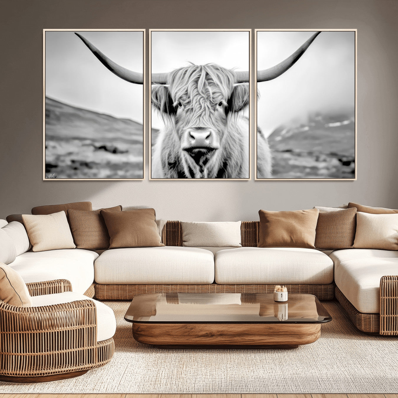 -Scottish Cow Wall Art Canvas Print