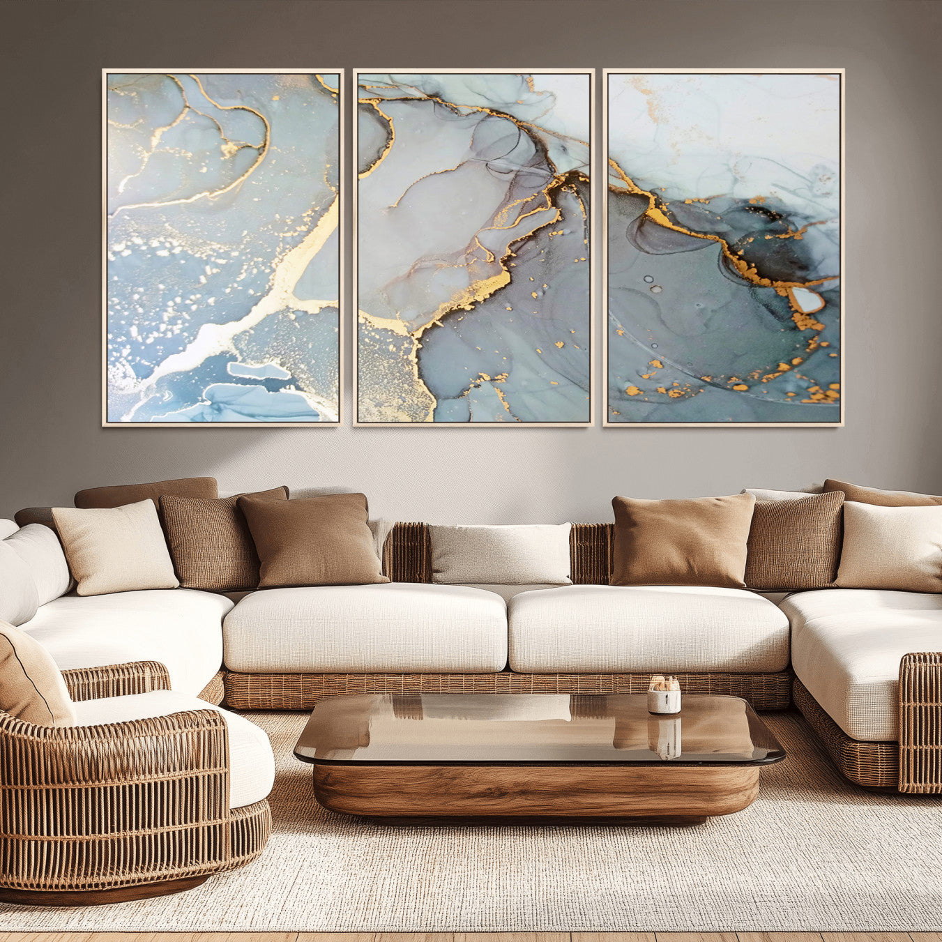 86878-MGV-CV-36X24-Large Abstract Marble Wall Art Canvas Print for Living Room and Farmhouse Decor