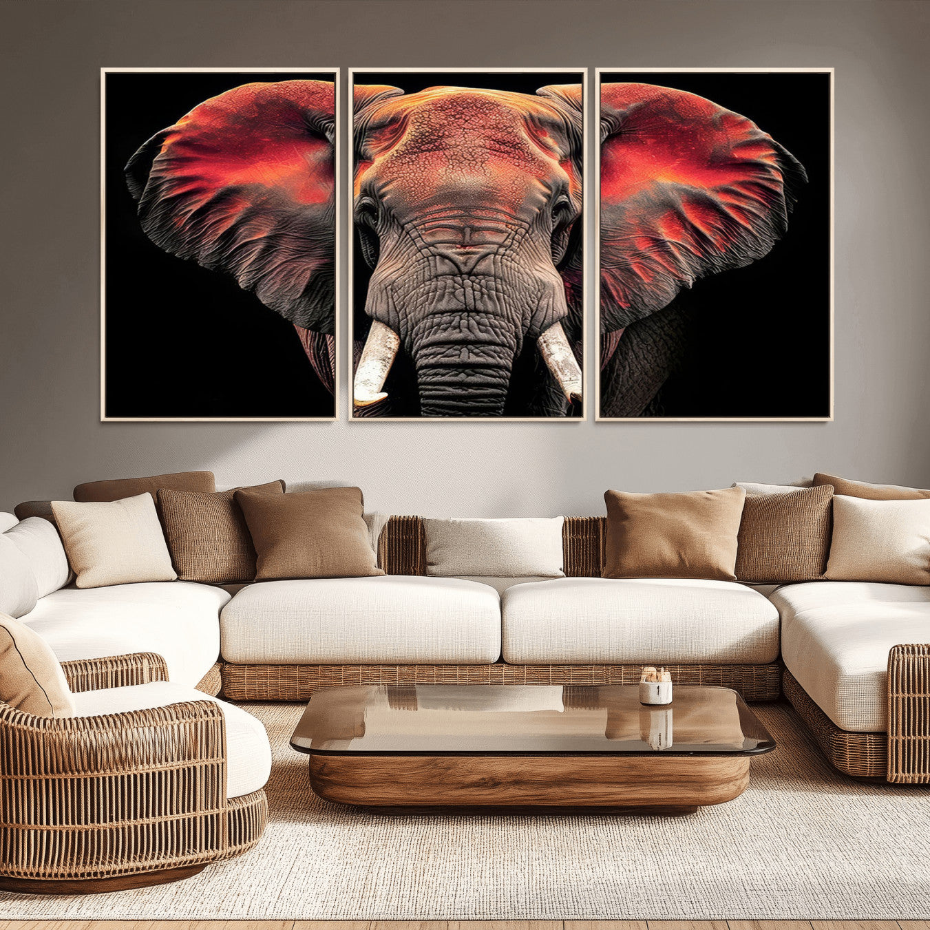 -Elephant Wall Art Canvas Print