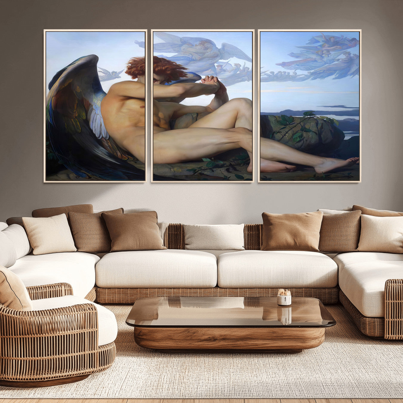 94220-MGV-CV-36X24-Fallen Angel Wall Art Canvas Print – Classic Art, Framed, Ready to Hang - Alexandre Cabanel