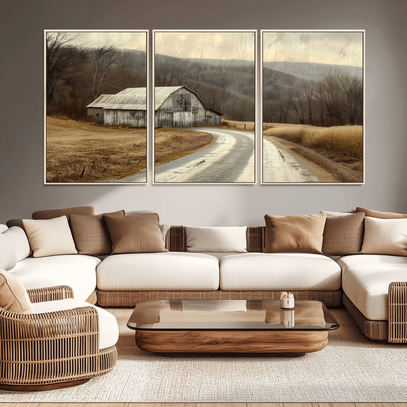 10376-MGV-CV-36X24-Vintage Barn for Farmhouse Wall Decor Canvas Print