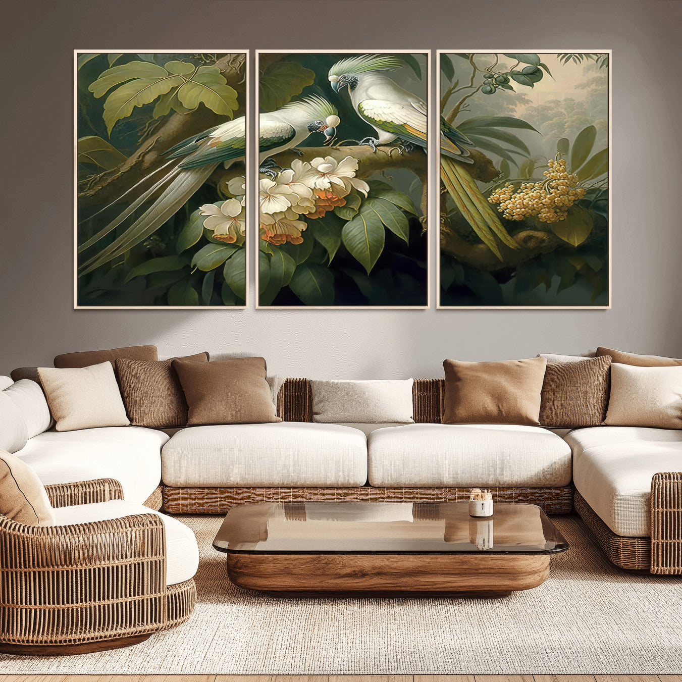 -Tropical Paradise Print Wall Art Stunning Artwork of a Parrot in a Lush Forest with Beautiful