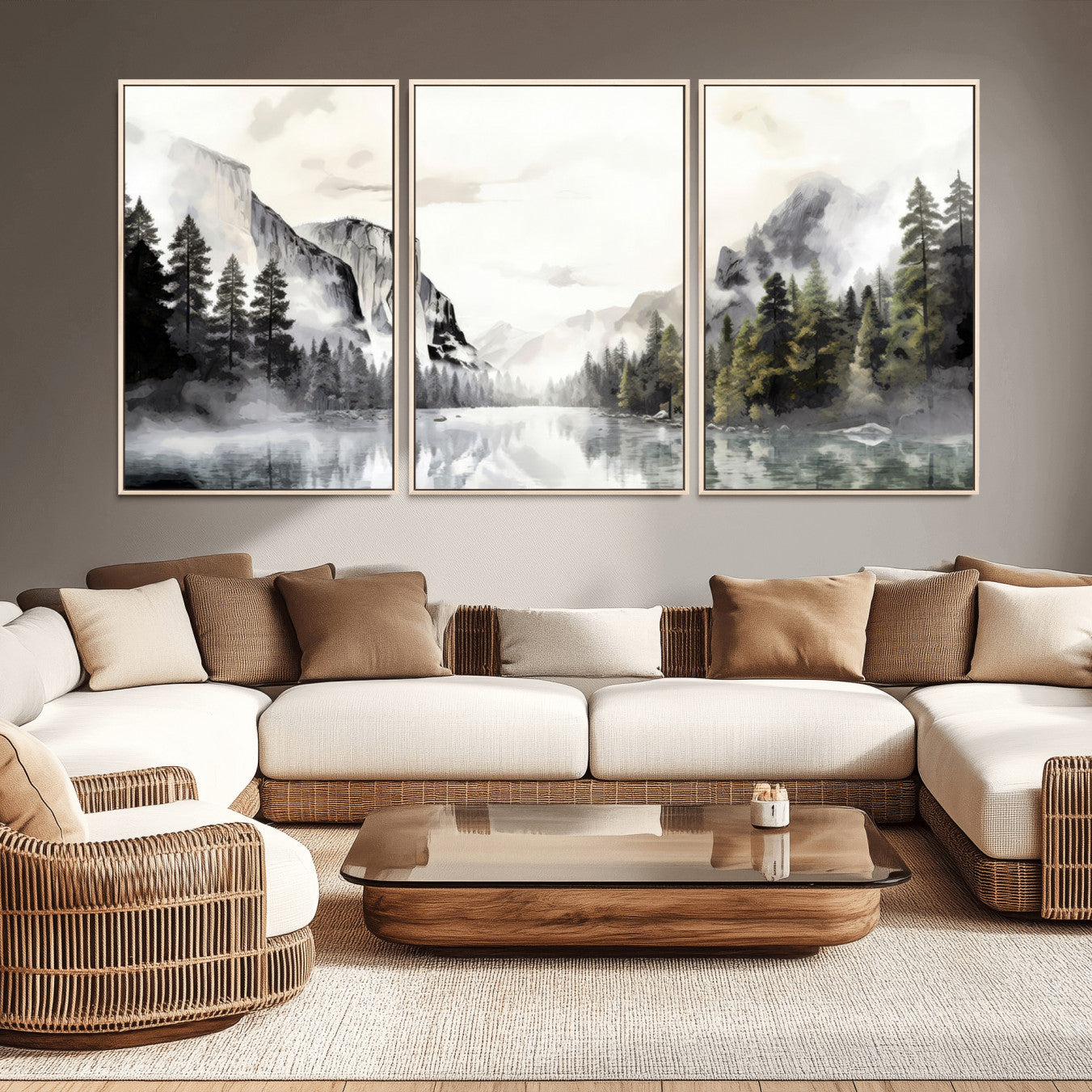 27364-MGV-CV-36X24-Yosemite Valley Wall Art Canvas Print – Framed and Ready to Hang – Majestic Nature Landscape Décor