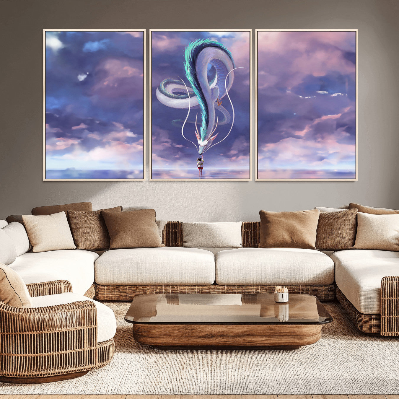 -Spirited Away Haku and Chihiro Poster - Anime Lover - Hayao Miyazaki - Studio Ghibli Poster - Anime