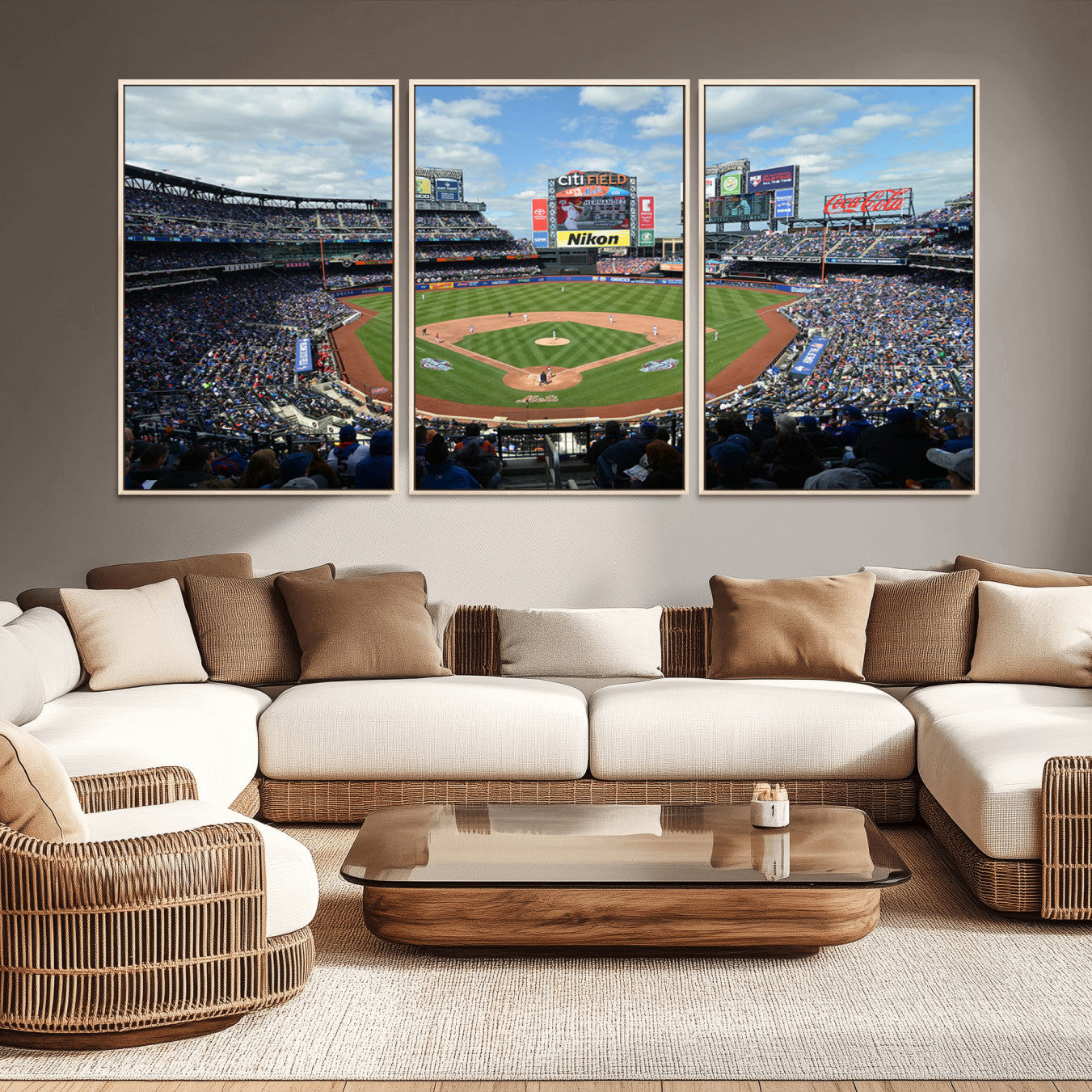 22910-MGV-CV-36X24-New York Mets Baseball Team Print - Citi Field Stadium Wall Art Canvas Print