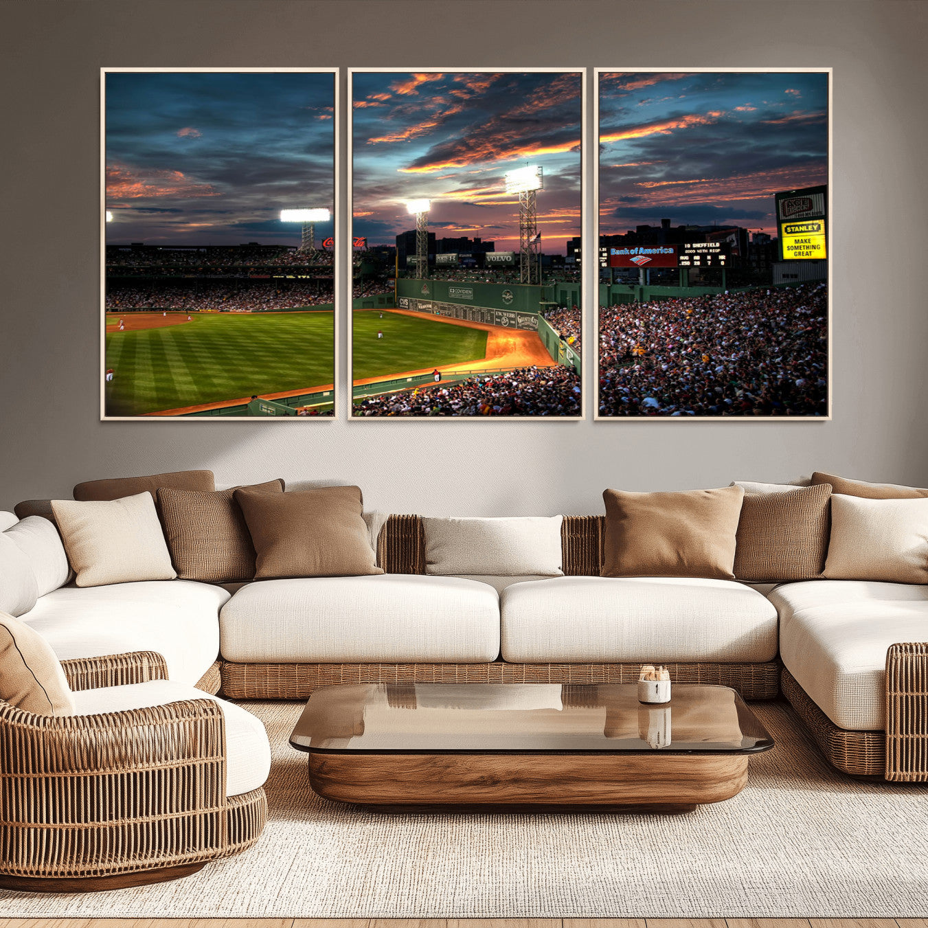 -Fenway Park Wall Art Canvas Print | Large Baseball Stadium Canvas Print for Boston Red Sox Fans |