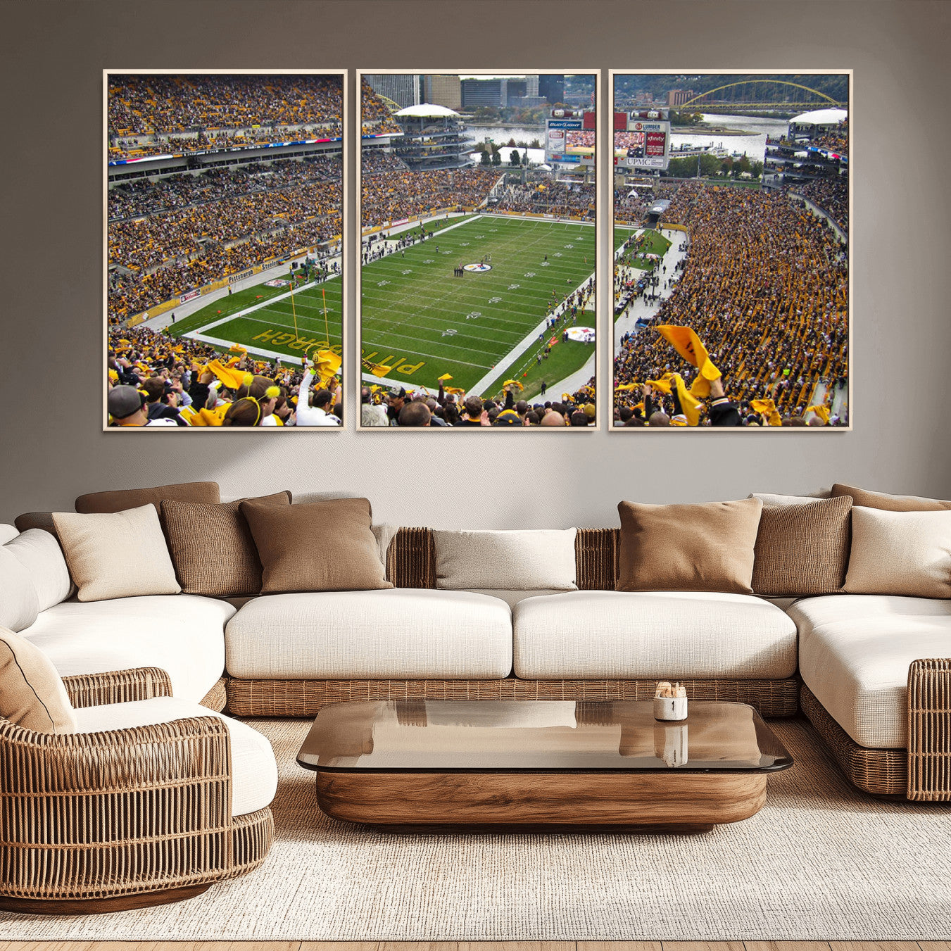 51419-MGV-FC-60X30-3P - Pittsburgh Steelers Print - Pittsburgh Heinz Field Stadium Wall Art Canvas Print