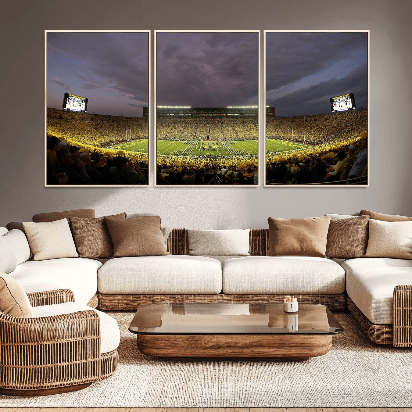 72404-MGV-CV-36X24-Michigan Wolverines Print - Michigan Stadium Wall Art Canvas Print