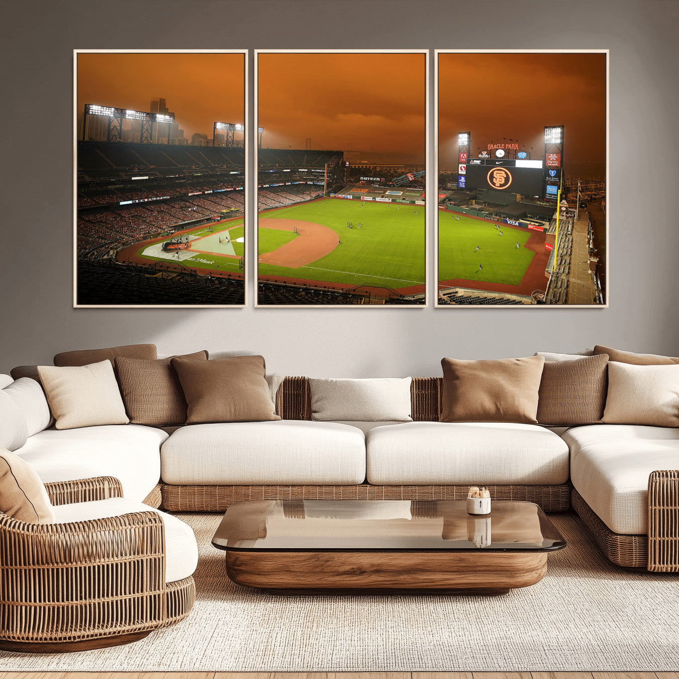 -San Francisco Giants Baseball Team Print - Oracle Park Stadium Wall Art Canvas Print