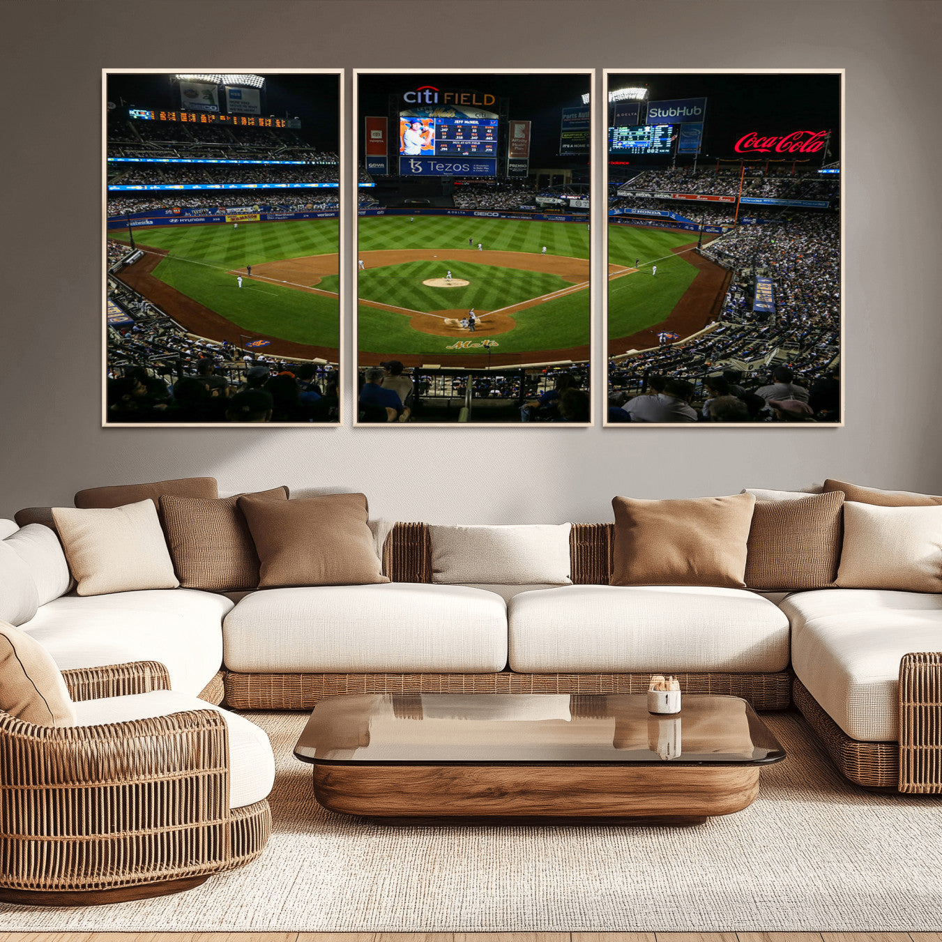 83979-MGV-CV-36X24-Oakland Athletics Baseball Print - RingCentral Coliseum Stadium Wall Art Canvas Print