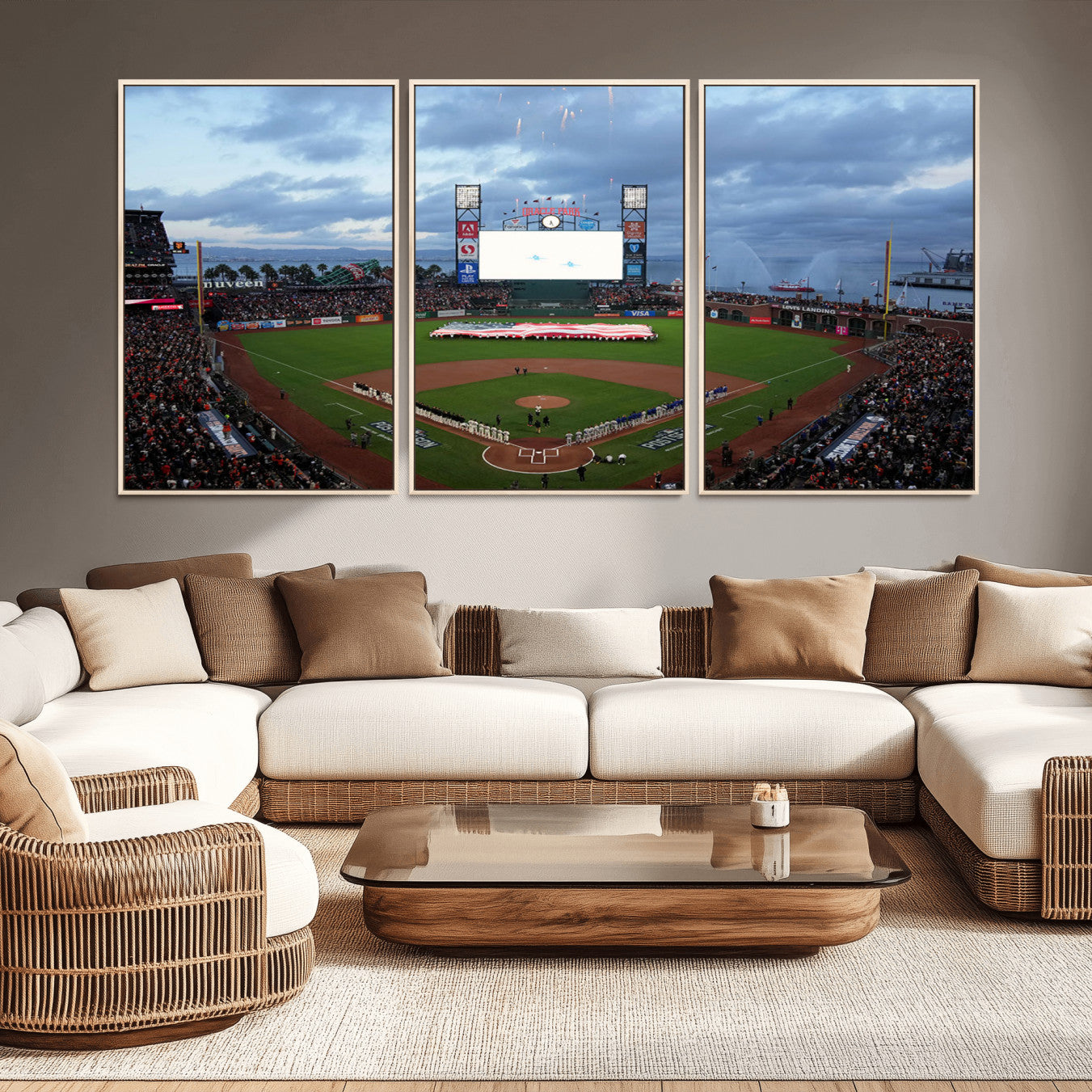 44631-MGV-CV-36X24-Oracle Park San Francisco Giants Wall Art | Oracle Park Stadium Canvas Print| Large Framed Baseball