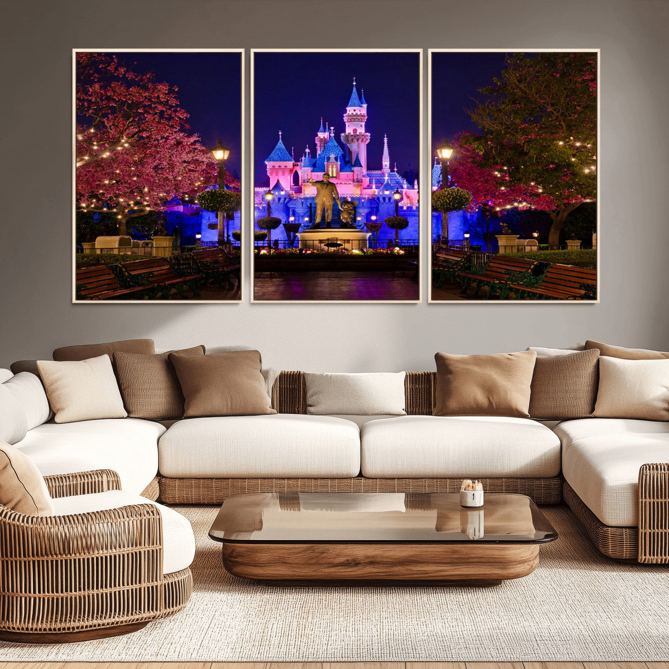 -Castle Large Wall Art Disney Magic Kingdom Kids Room Decor - Disney World Christmas Home Decor Child