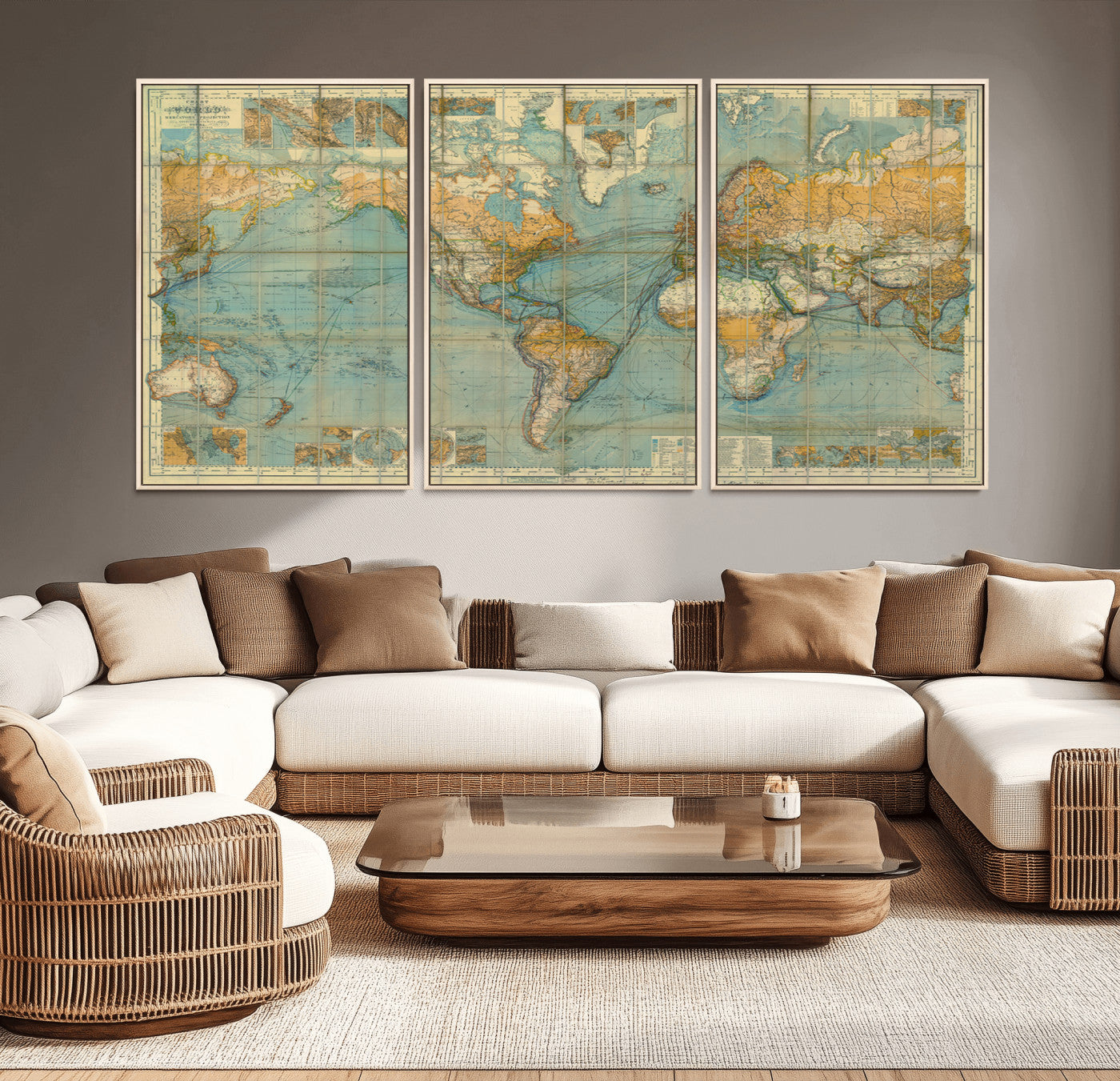 25961-MGV-CV-36X24-Push Pin World Map Canvas Print – Travel Tracker Wall Art for Couples, Perfect Anniversary Gift for Home or Office Decor
