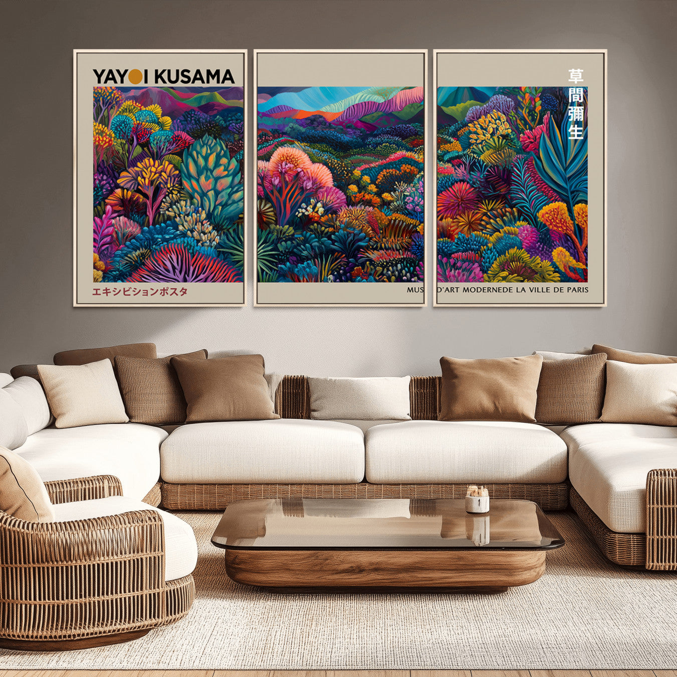 -Framed Japanese 1986 Wall Art Print, Yayoi Kusama 1986 Wall Art Print – Japanese Wall Art Print,
