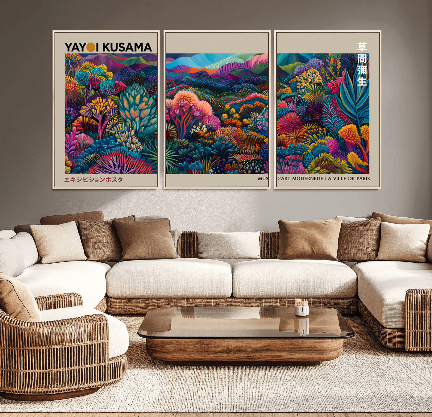 59772-MGV-CV-36X24-Framed Japanese 1986 Wall Art Print, Yayoi Kusama 1986 Wall Art Print – Japanese Wall Art Print,