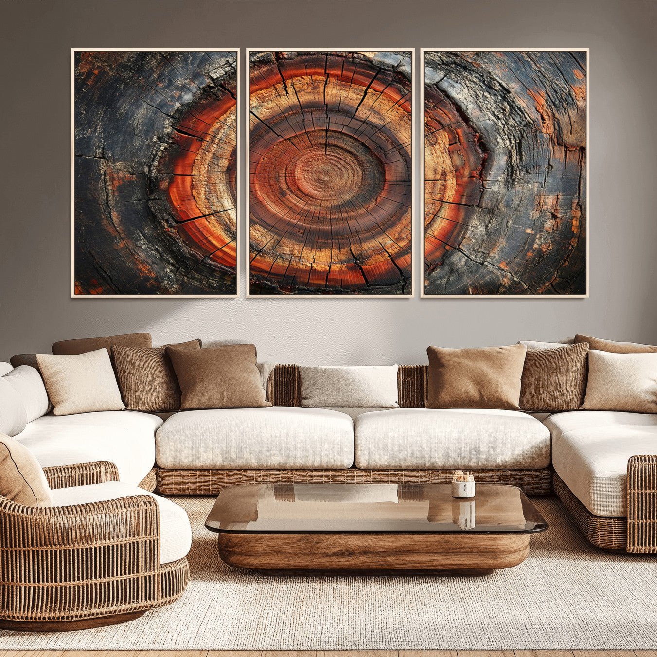 82212-MGV-CV-36X24-Wood Grain Canvas Wall Art - Framed Abstract Tree Ring Framed Wall Art, Wood Grain Canvas Wall