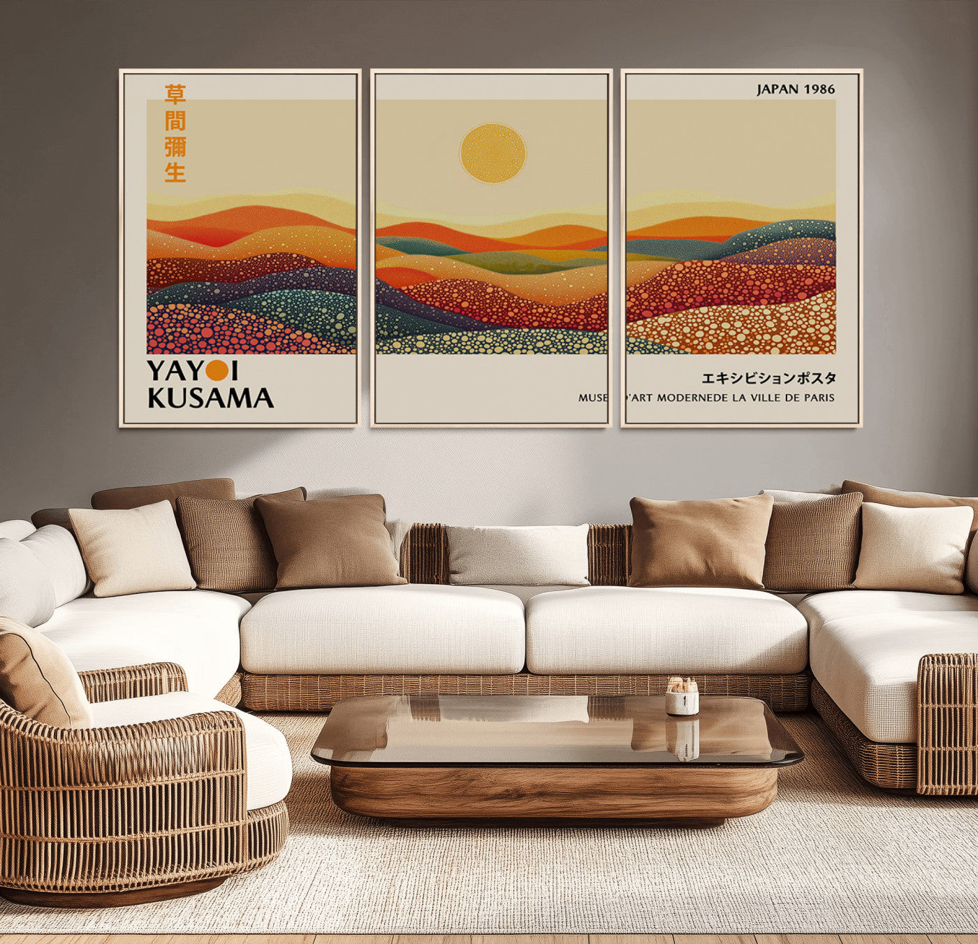 88180-MGV-CV-36X24-Yayoi Kusama Art Print Wall Decor – Yayoi Kusama Wabi Sabi Japanese Wall Art Print - Vibrant