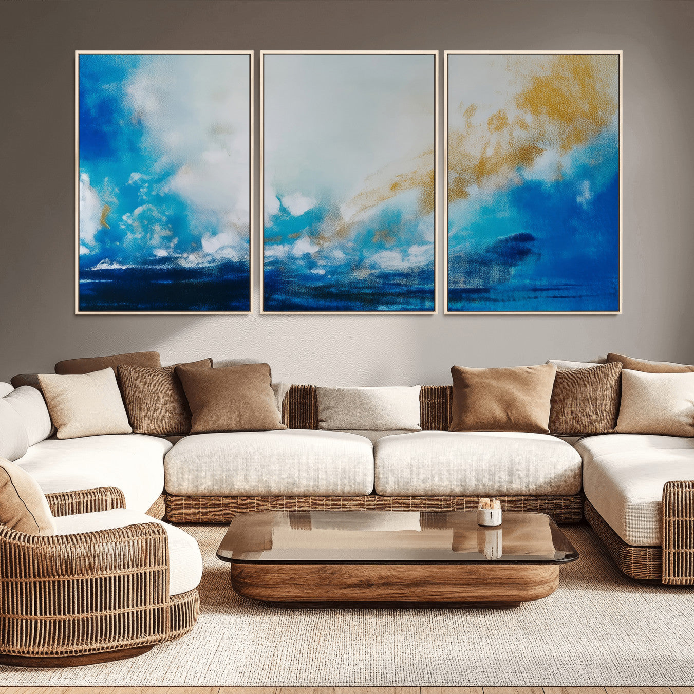 84745-MGV-CV-36X24-Blue Abstract Print - Dynamic Ocean-Inspired Canvas Wall Art