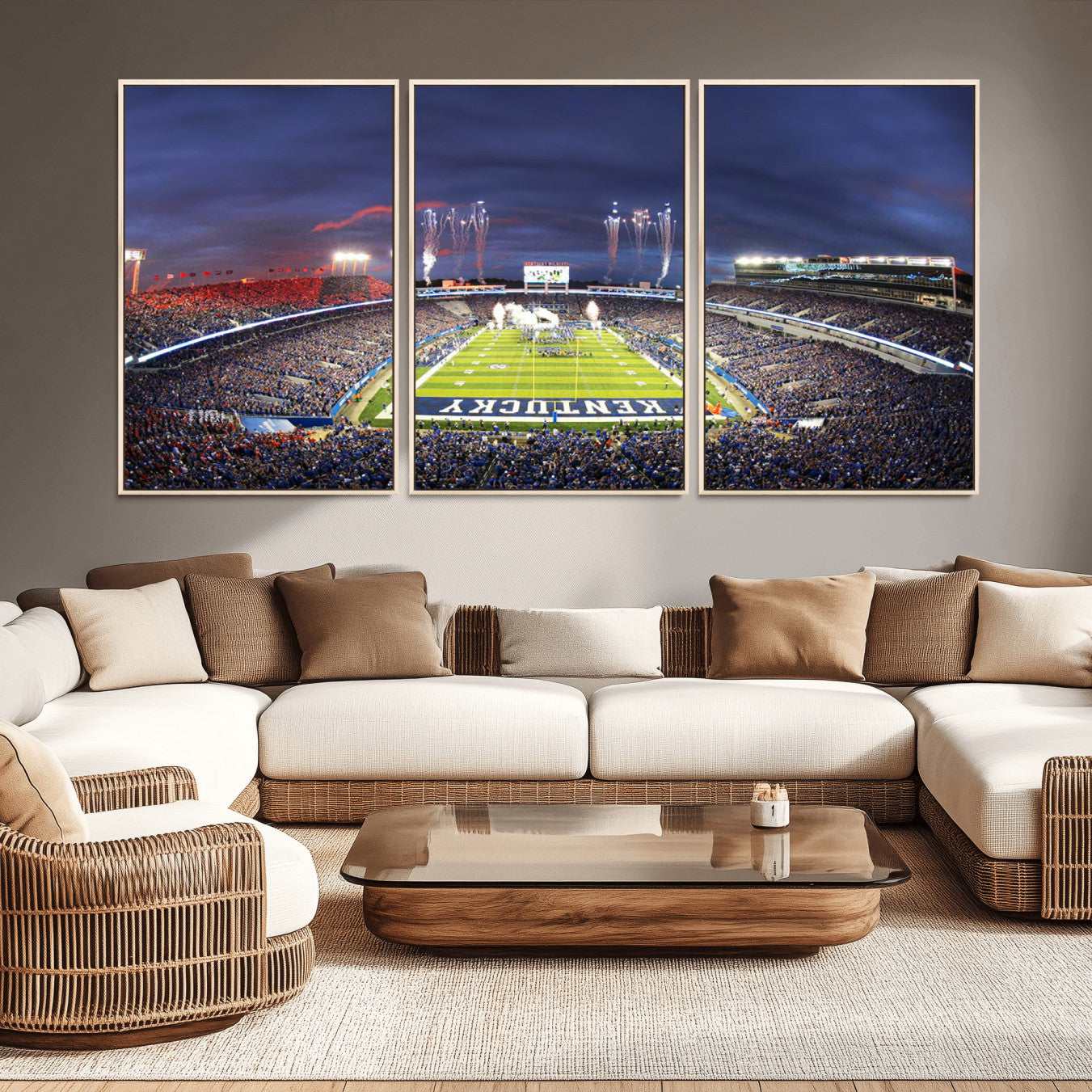 -Kroger Field Canvas Wall Art - Kentucky Stadium Wall Art Print - Sunset Football Stadium Wall Decor