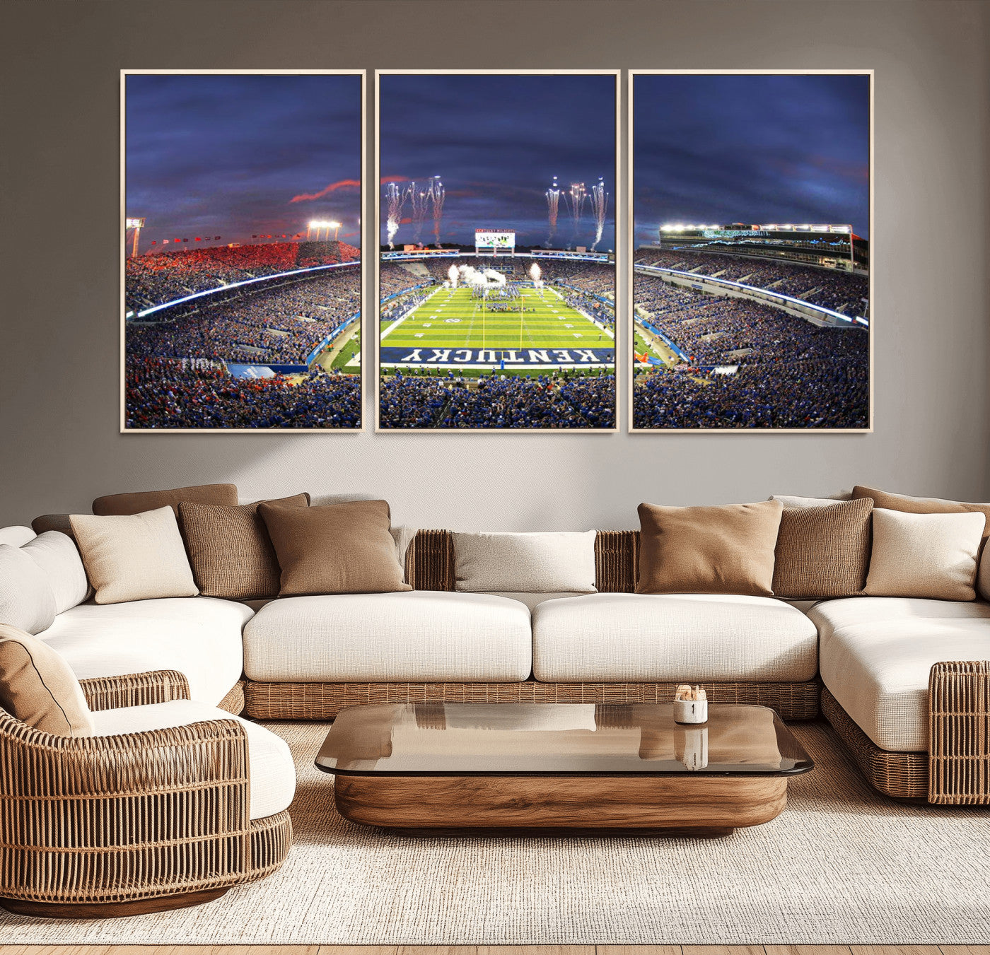 -Kroger Field Canvas Wall Art - Kentucky Stadium Wall Art Print - Sunset Football Stadium Wall Decor