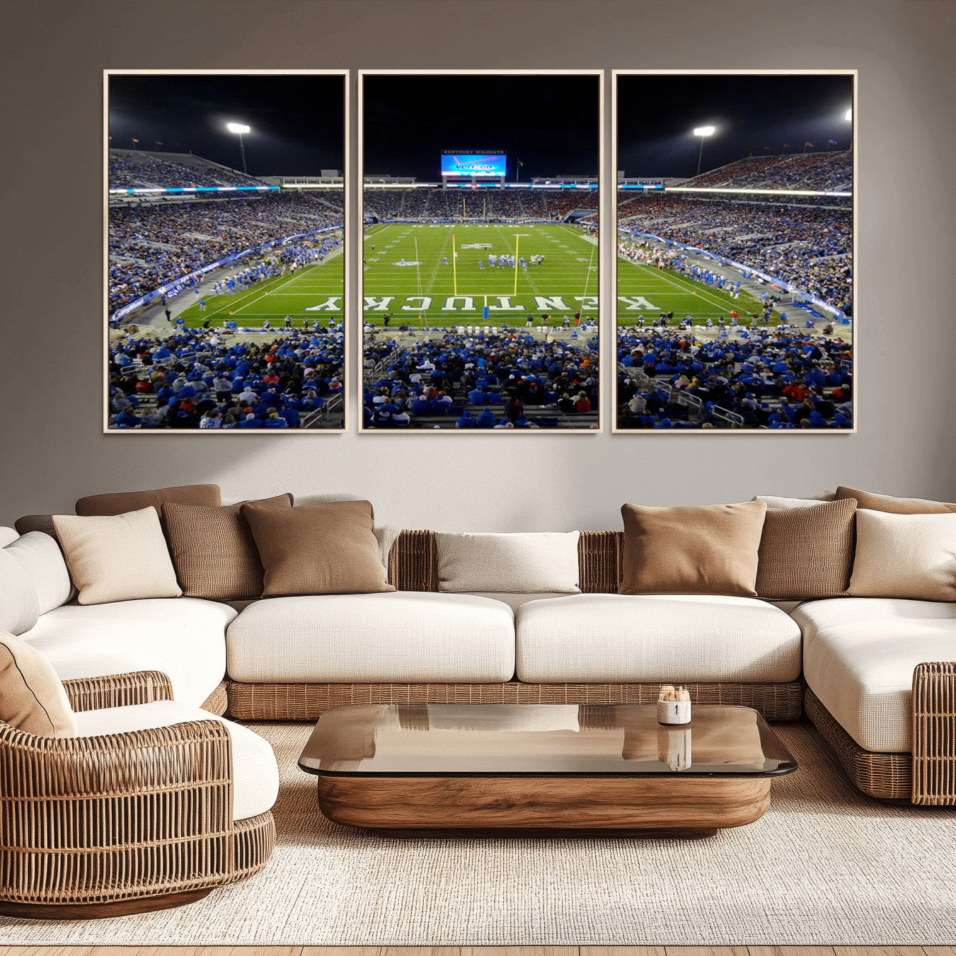 -Kroger Field Canvas Wall Art - Kentucky Stadium Wall Art Print - Sunset Football Stadium Wall Decor