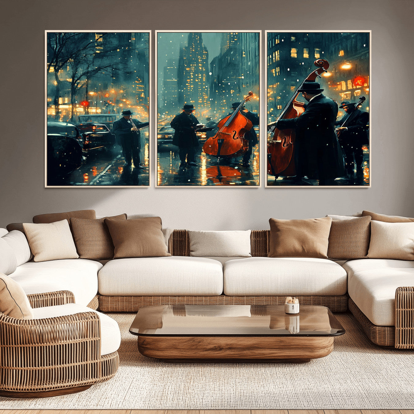 -African American Jazz Art Print - Framed Abstract Music Canvas - Colorful Instrument Poster for