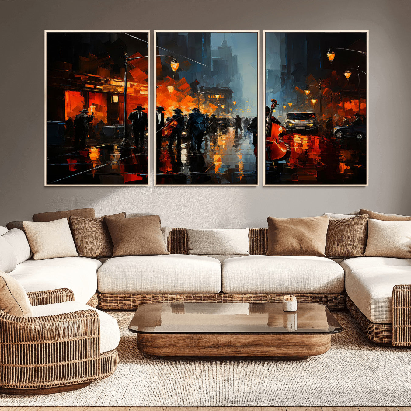 -Winston Porter Jazz Wall Art - African American Music Canvas - Abstract Colorful Music Art - Framed