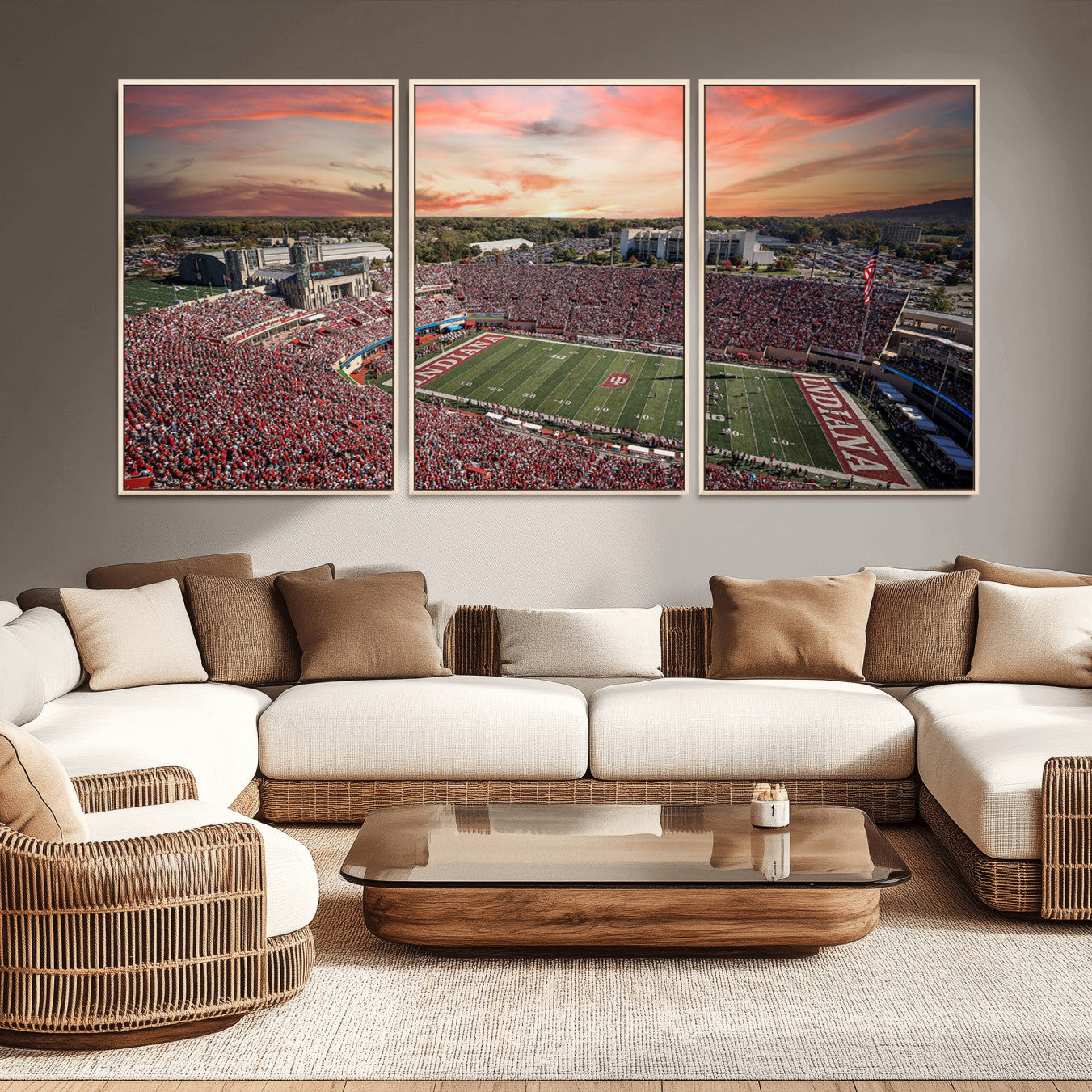 51135-MGV-CV-36X24-Indiana Memorial Stadium Wall Art Canvas Print, Framed Studium Canvas Art, Indiana Memorial Stadium