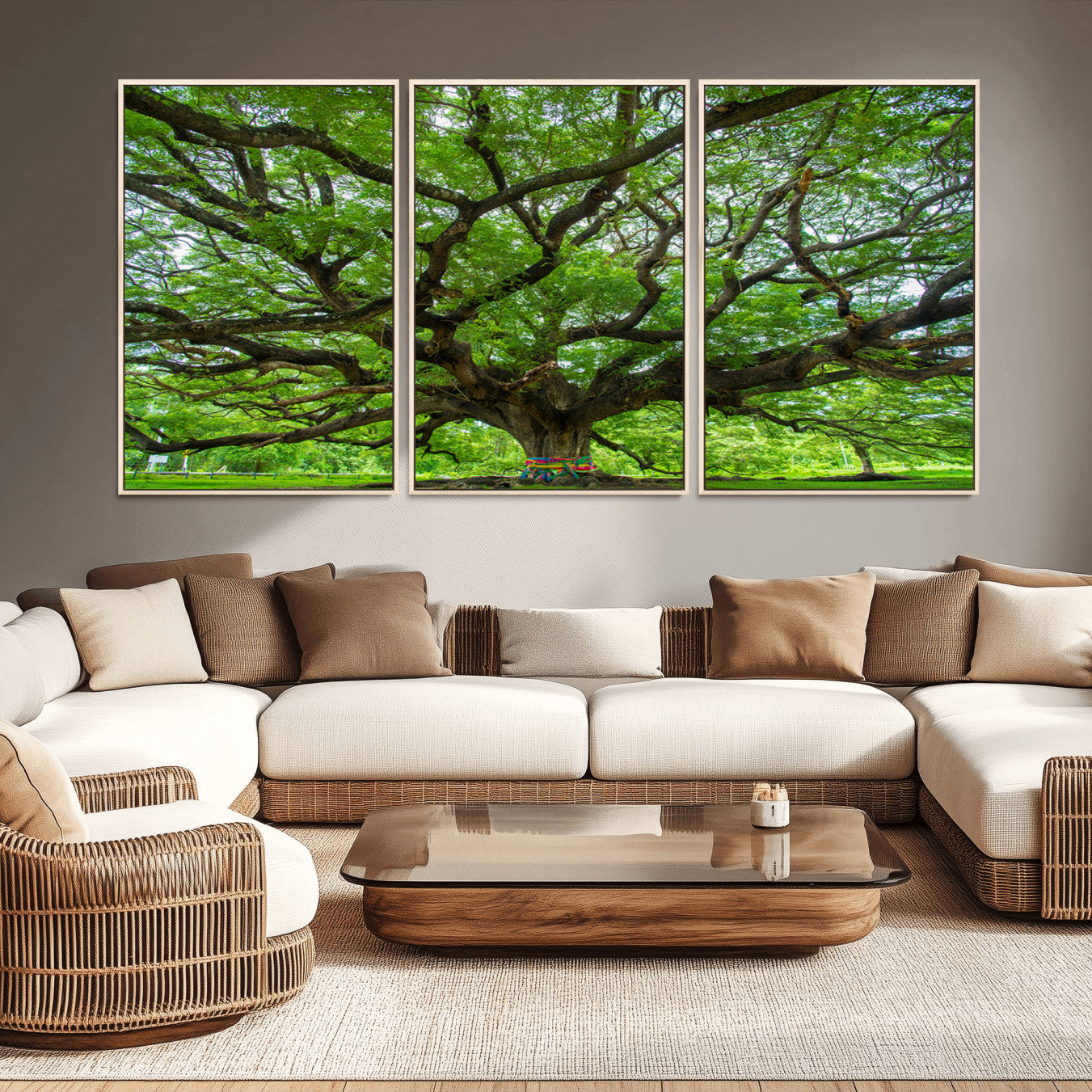 16118389-MGV-CV-36X24-Oak Tree Wall Art Print, Forest Canvas Wall Art for Home and Office, Framed Angel Oak Tree Canvas