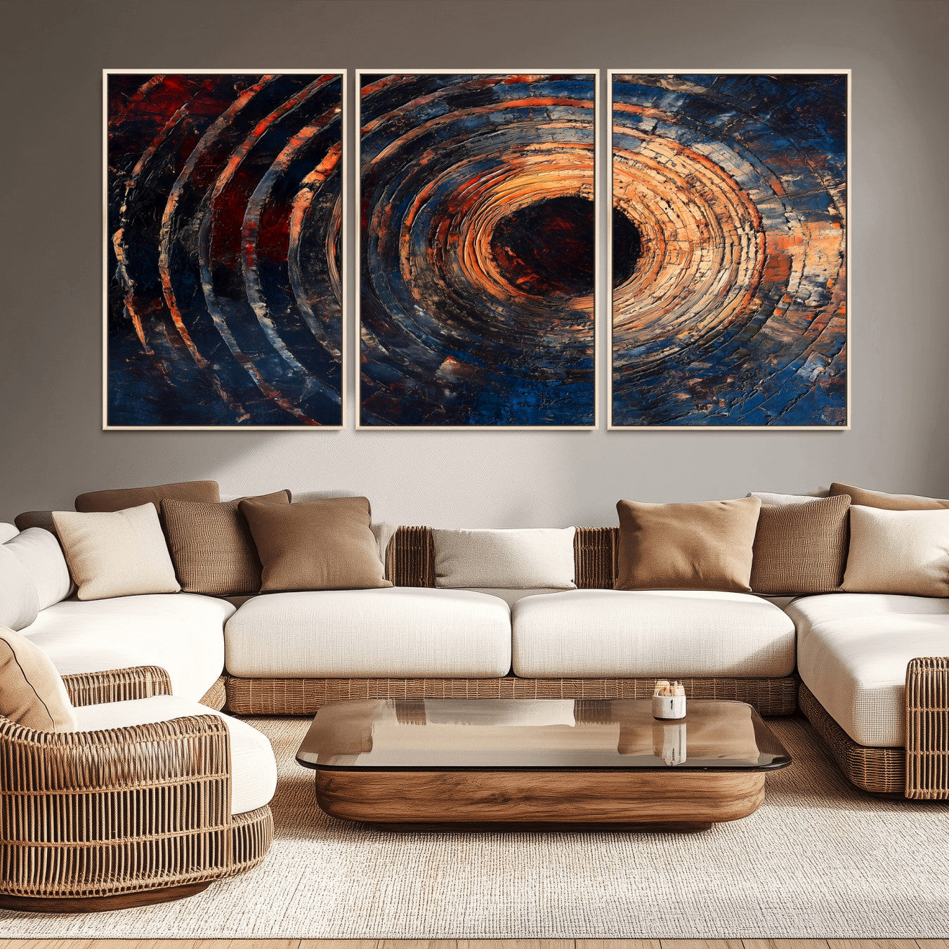 10017879-MGV-CV-36X24-Wood Tree Ring Wall Art Canvas Print – Framed Natural Wood Artwork, Rustic Tree Slice Perfect Decor for Home, Office