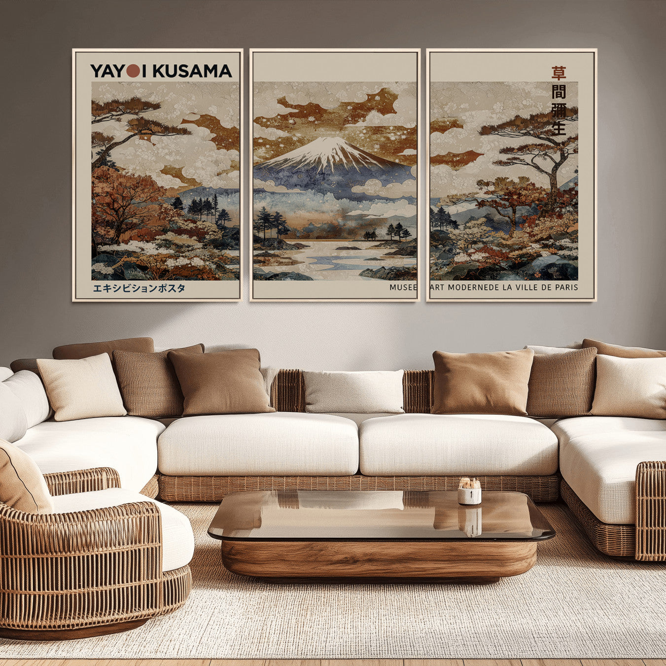 -Yayoi Wall Art: Transform Your Space, Modern Japanese Wall Art Print Yayoi Kusama Canvas Wall Art