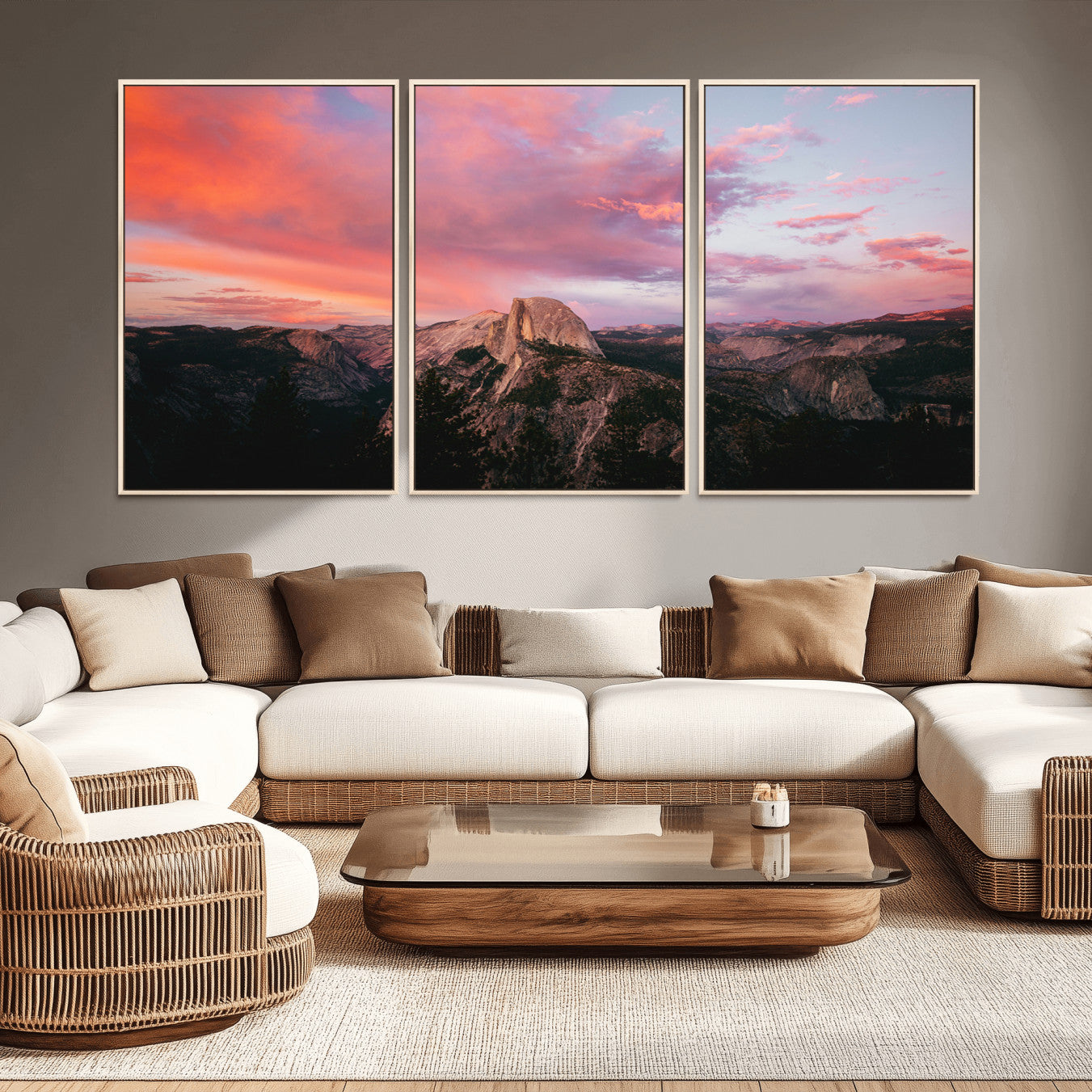 32786115-MGV-CV-36X24-Half Dome Wall Art Canvas Print – Framed Yosemite National Park Dramatic Sunset Adventurous Wilderness Artwork for Home, Office