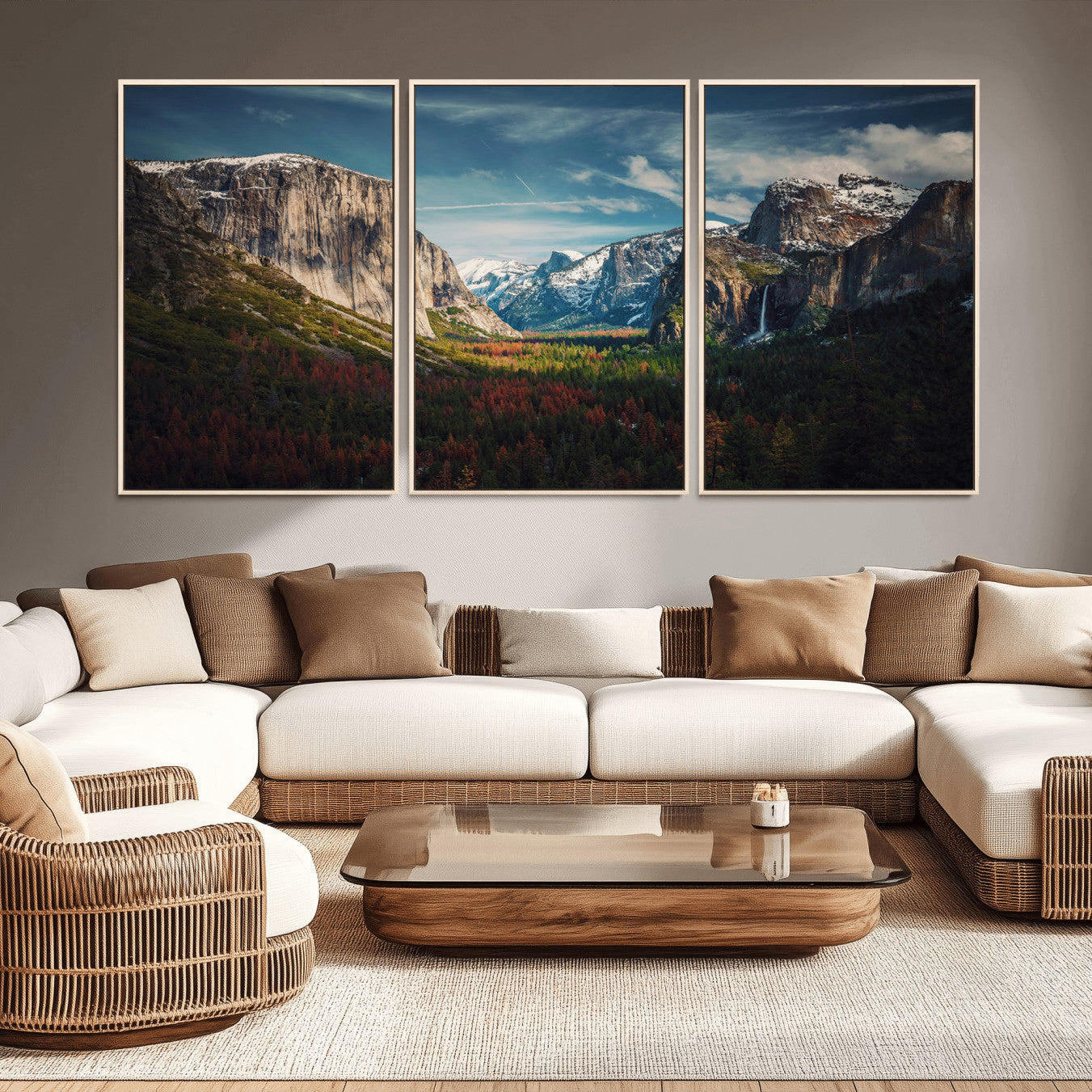 15244033-MGV-CV-36X24-Yosemite National Park Wall Art Canvas Print – Framed Mountain Landscape El Capitan Rustic Nature Artwork for Home, Office
