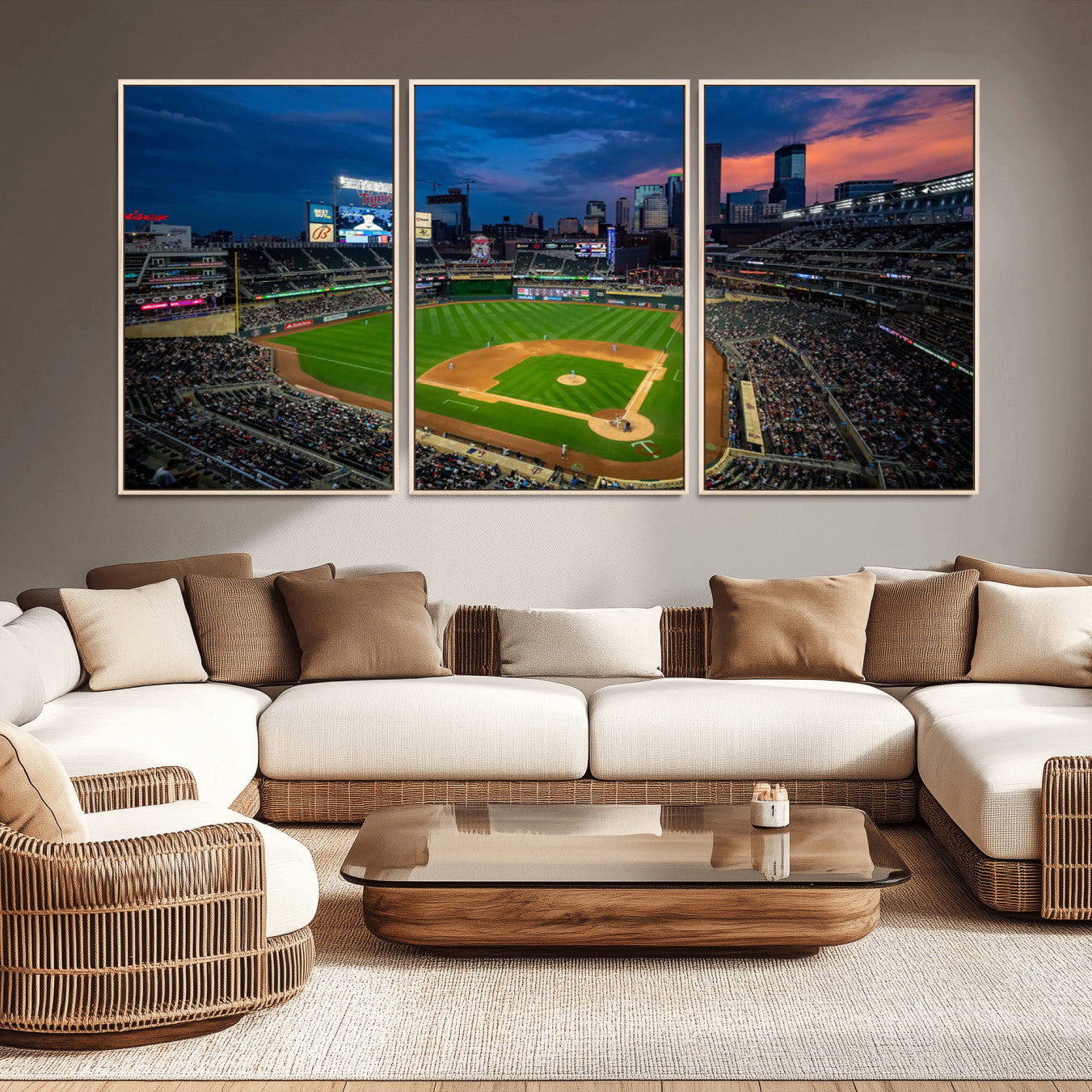 -Target Field Wall Art Canvas Print – Baseball Stadium Scene, Minneapolis Major League Baseball Artwork for Home, Office