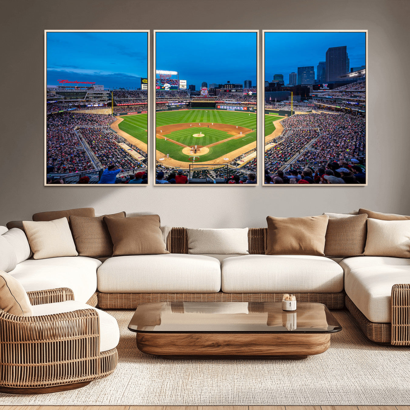 -Target Field Stadium Wall Art Canvas Print – Minnesota Twins Baseball Team Iconic Ballpark Scene for home, office
