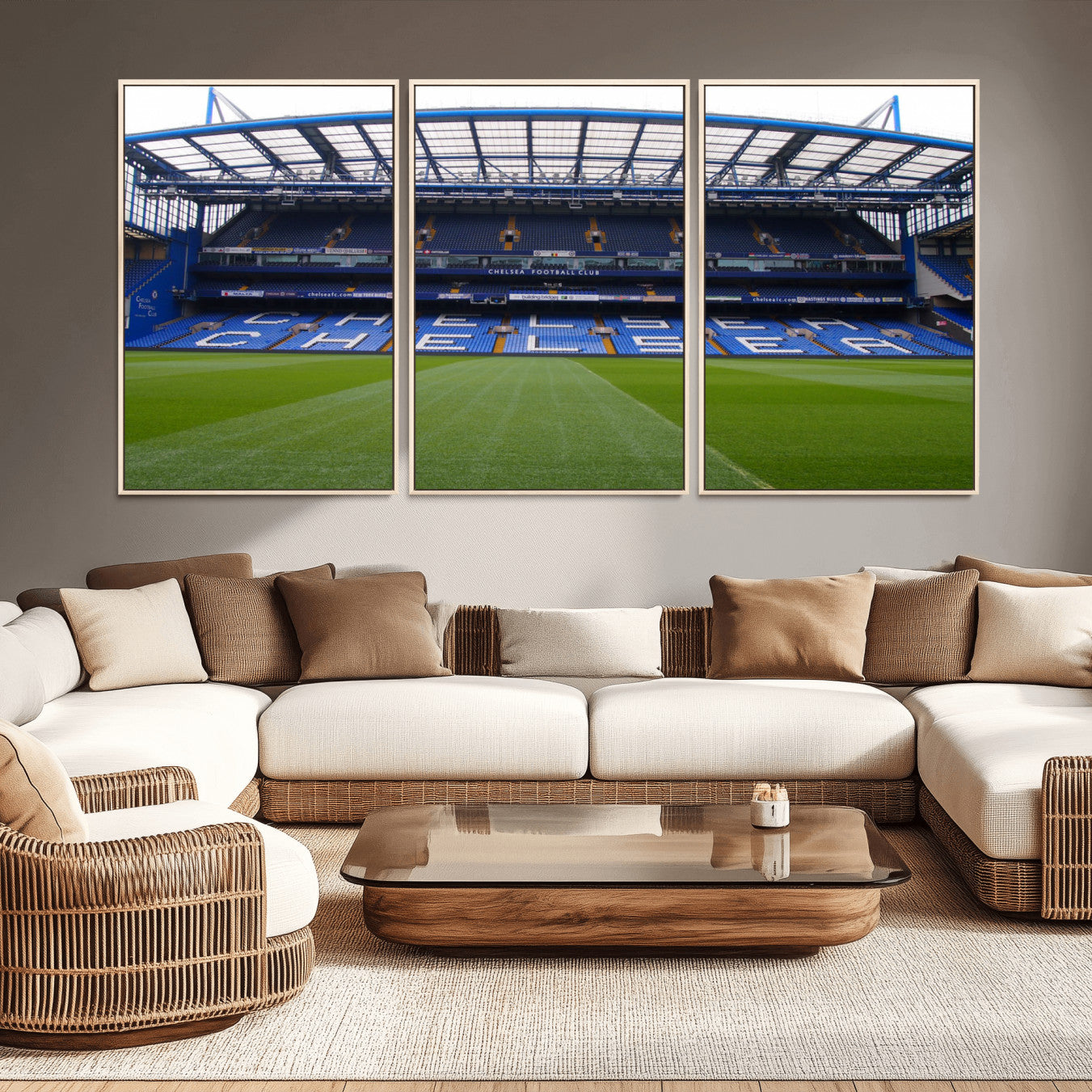 38616413CHELSA-MGV-CV-36X24-Stamford Bridge Chelsea Football Stadium Canvas Wall Art Print – Immersive Stadium Experience for