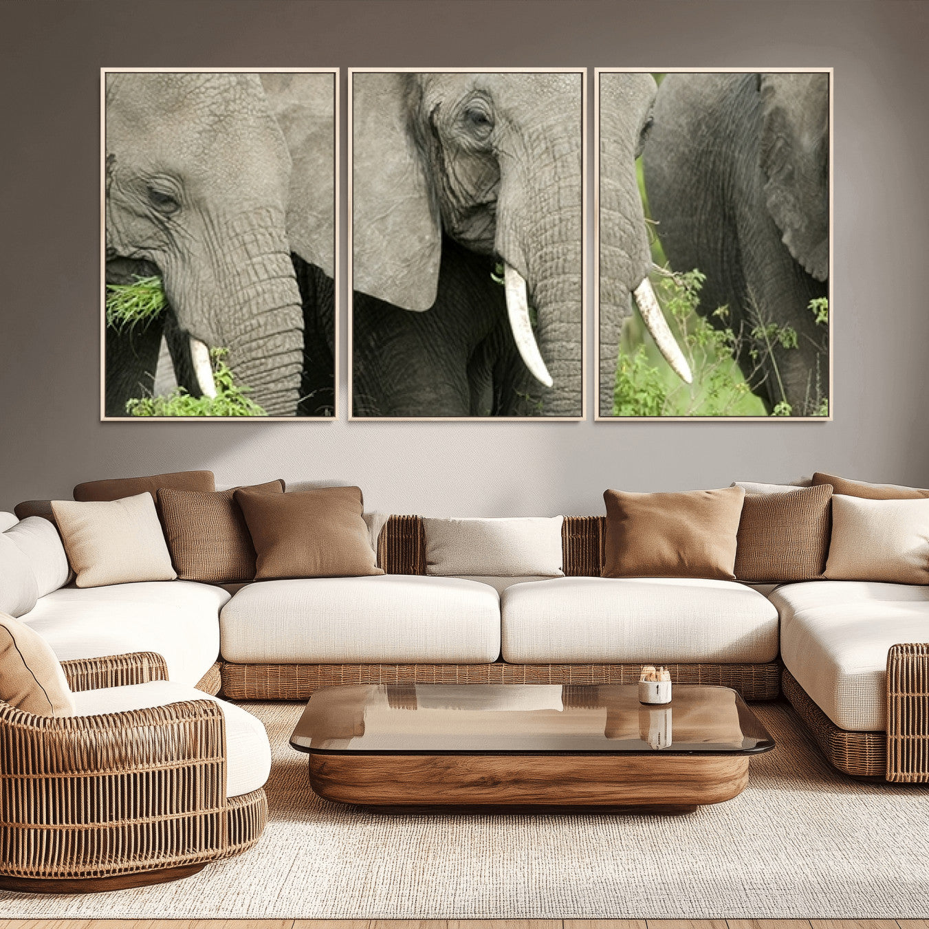 -Wild Elephant Wall Art Canvas Print