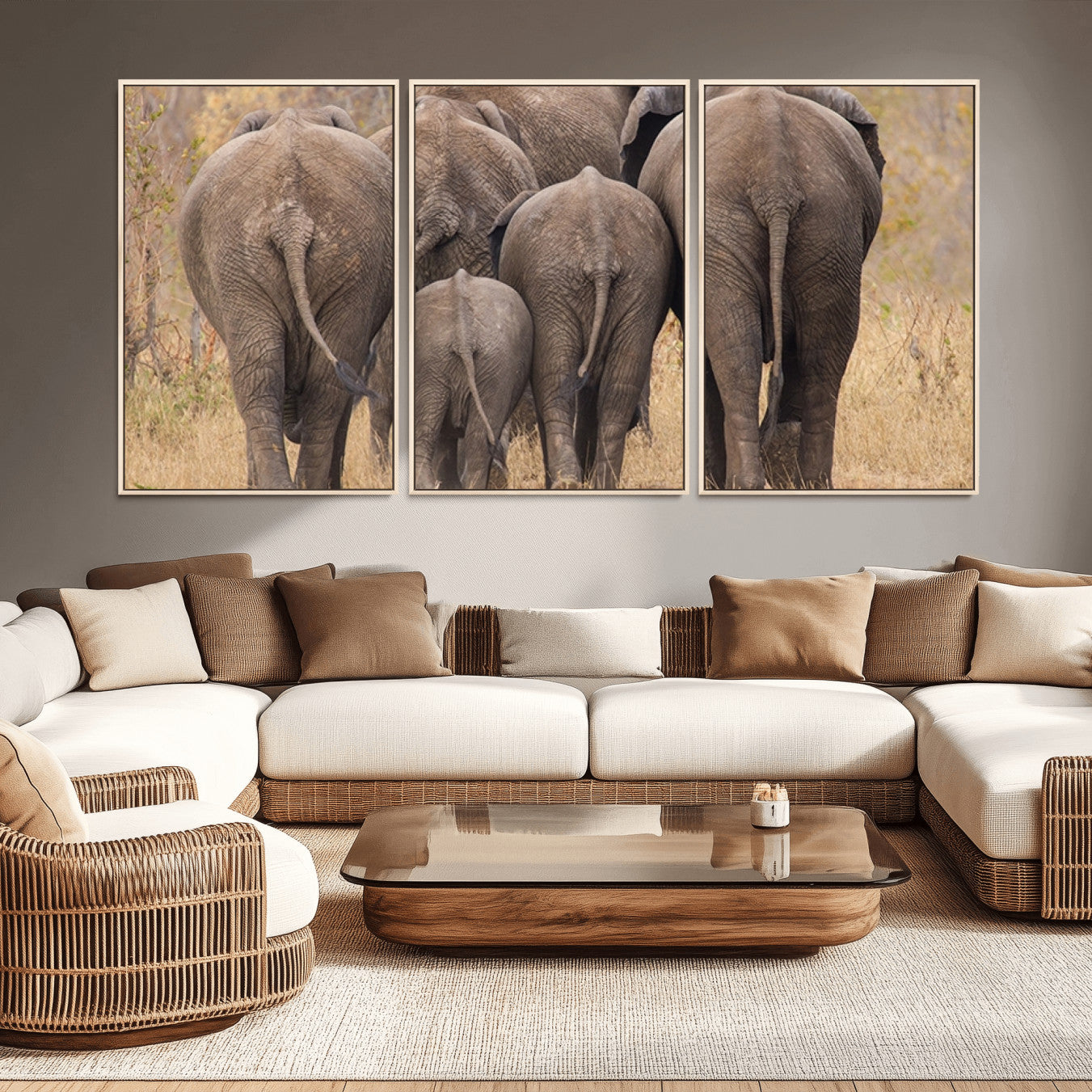 -Wild Elephant Wall Art Canvas Print