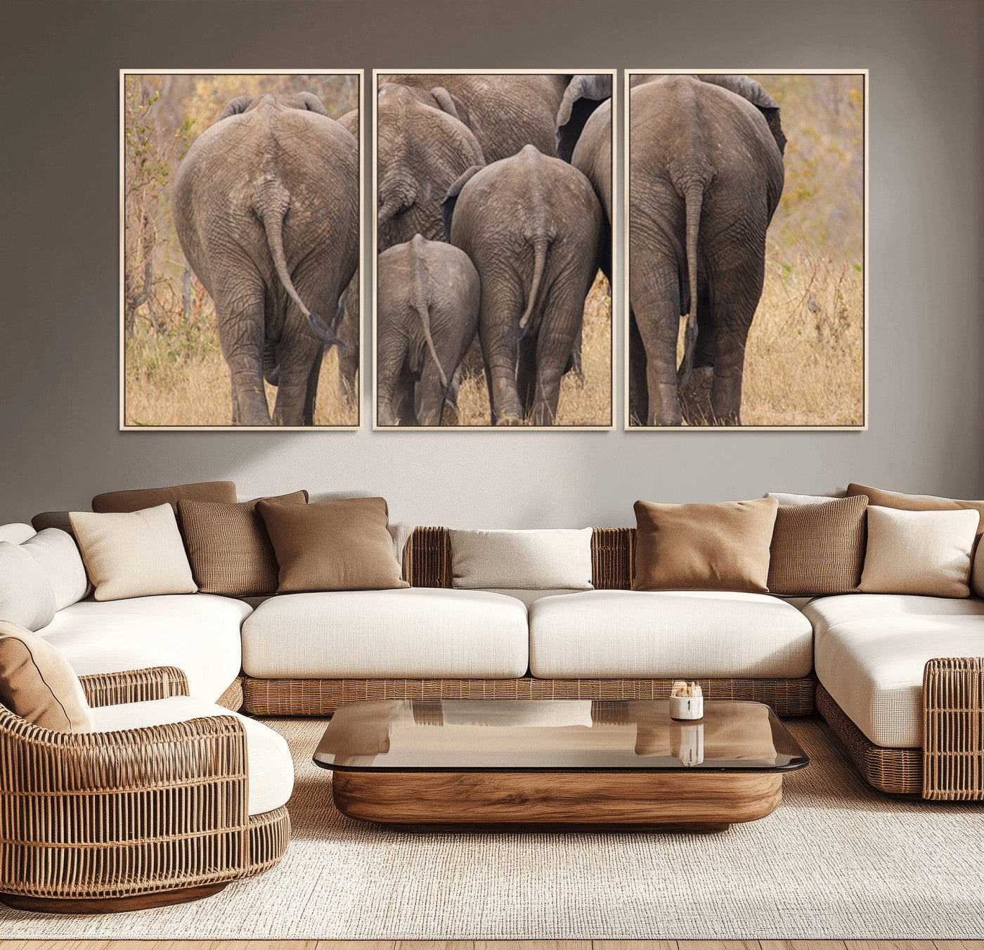 49700-MGV-CV-36X24-Wild Elephant Wall Art Canvas Print