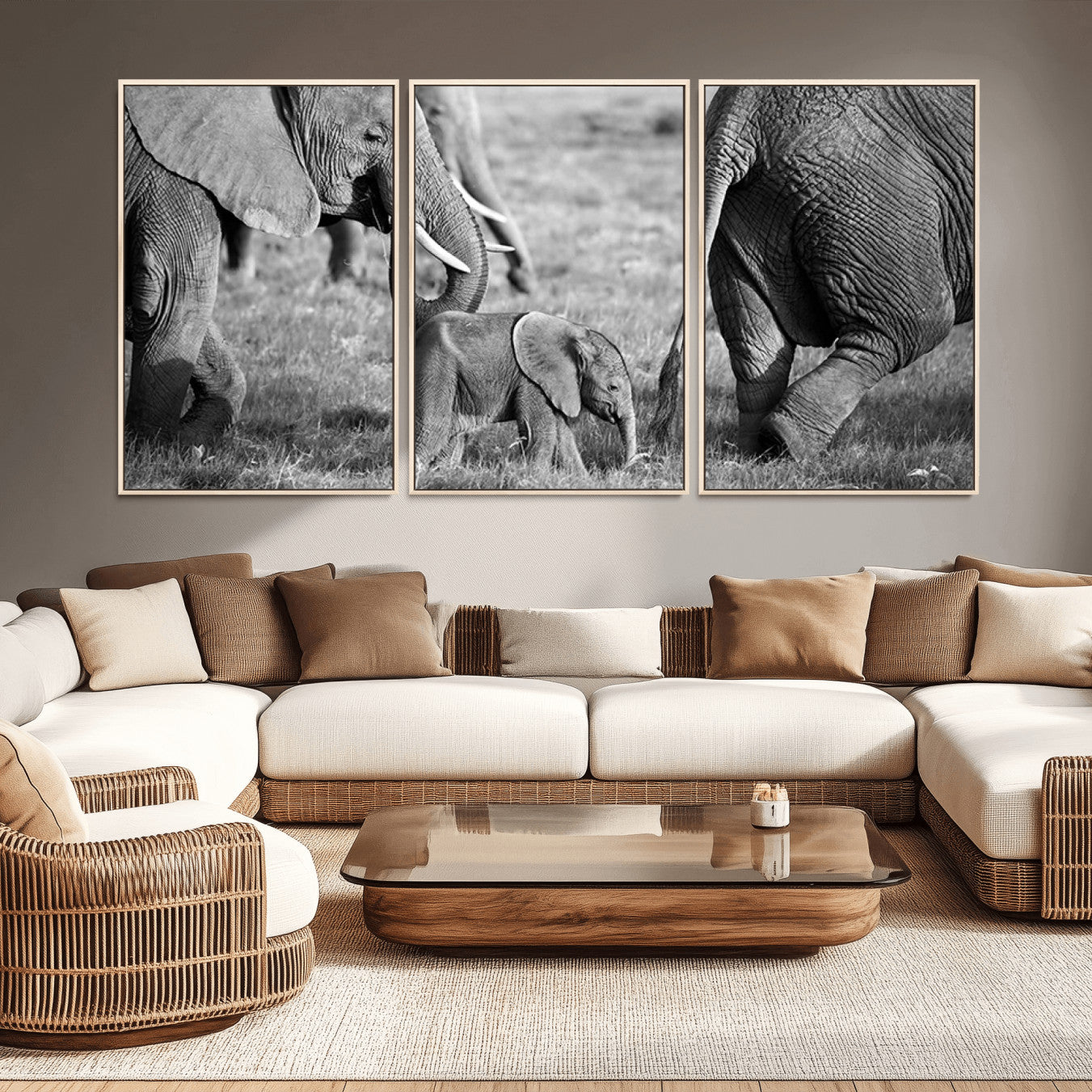 -Wild Elephant Wall Art Canvas Print