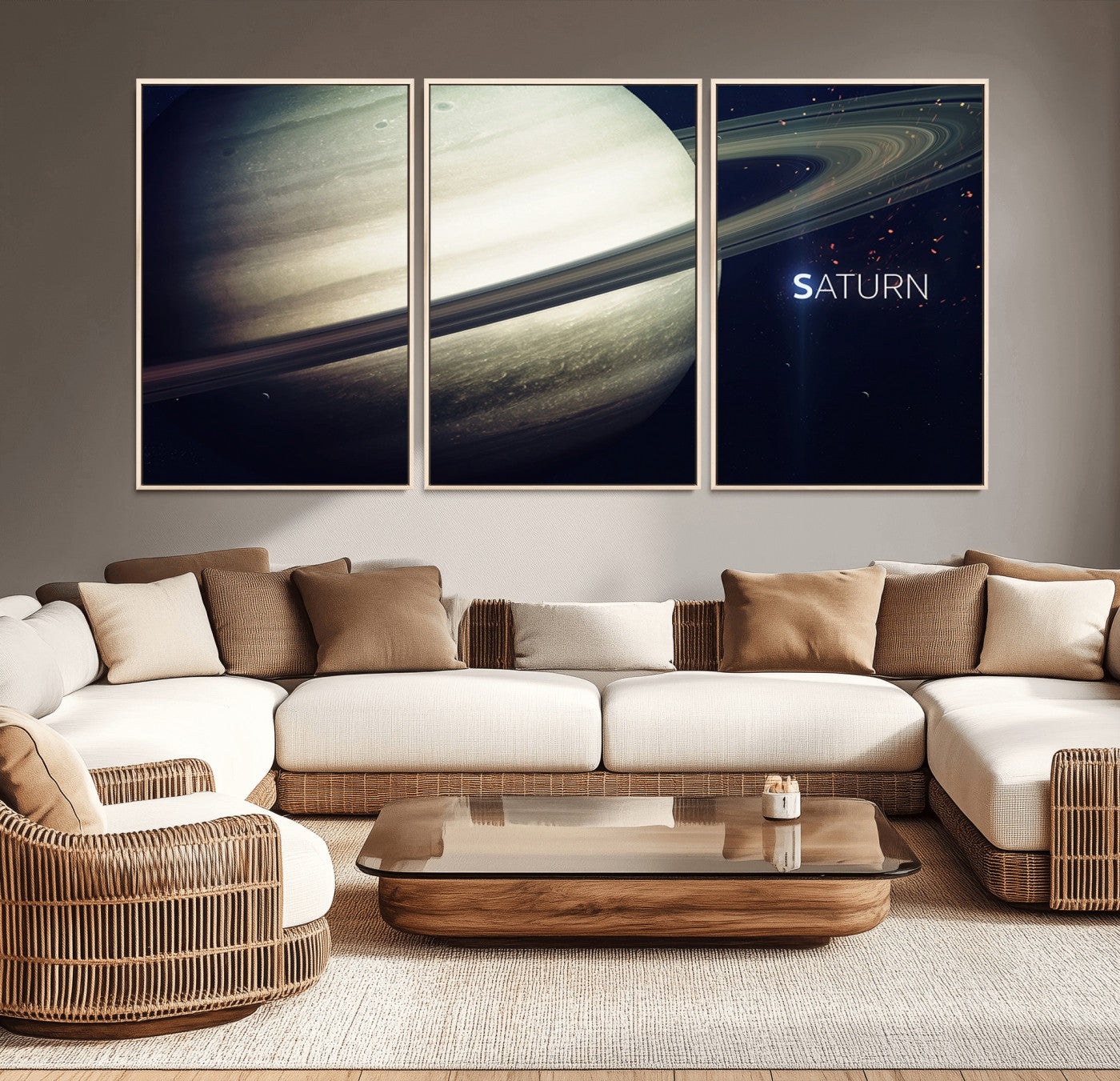 -Framed Saturn Wall Art Canvas Print