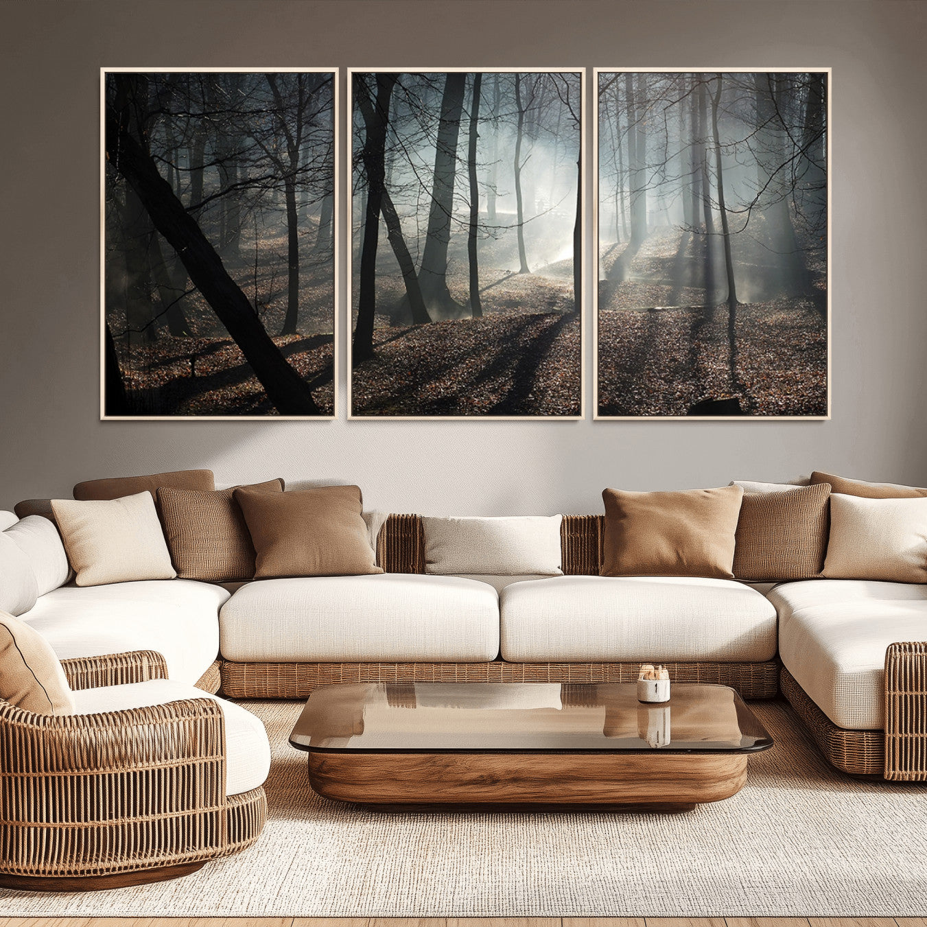 -Dark Family and Tree Wall Art Canvas Print