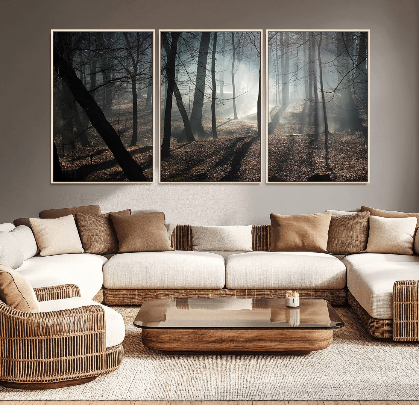 -Dark Family and Tree Wall Art Canvas Print