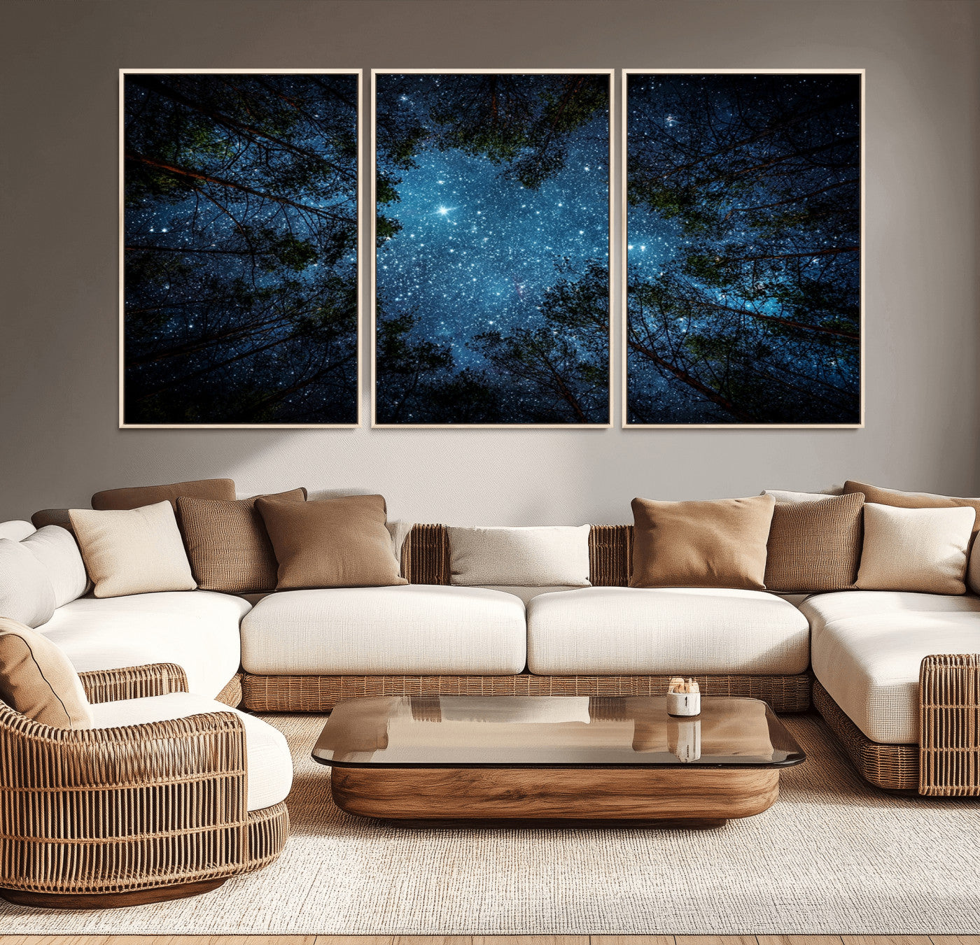 -Forest and Stars Wall Art Canvas Print